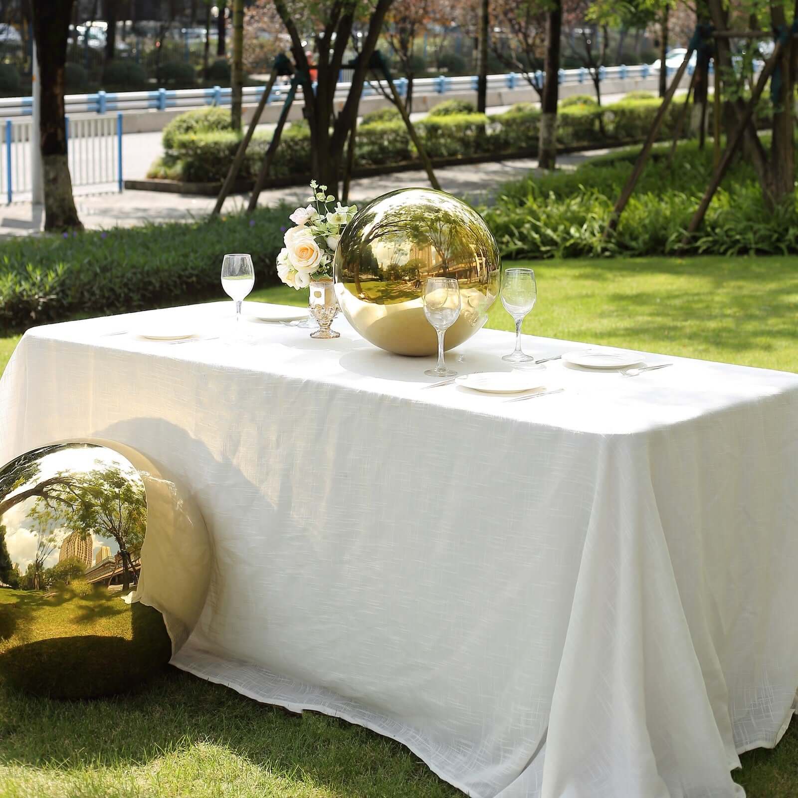 Gazing Globe Mirror Ball Reflective Hollow Stainless Steel Gold Sphere - Decorative Garden Display Piece 16