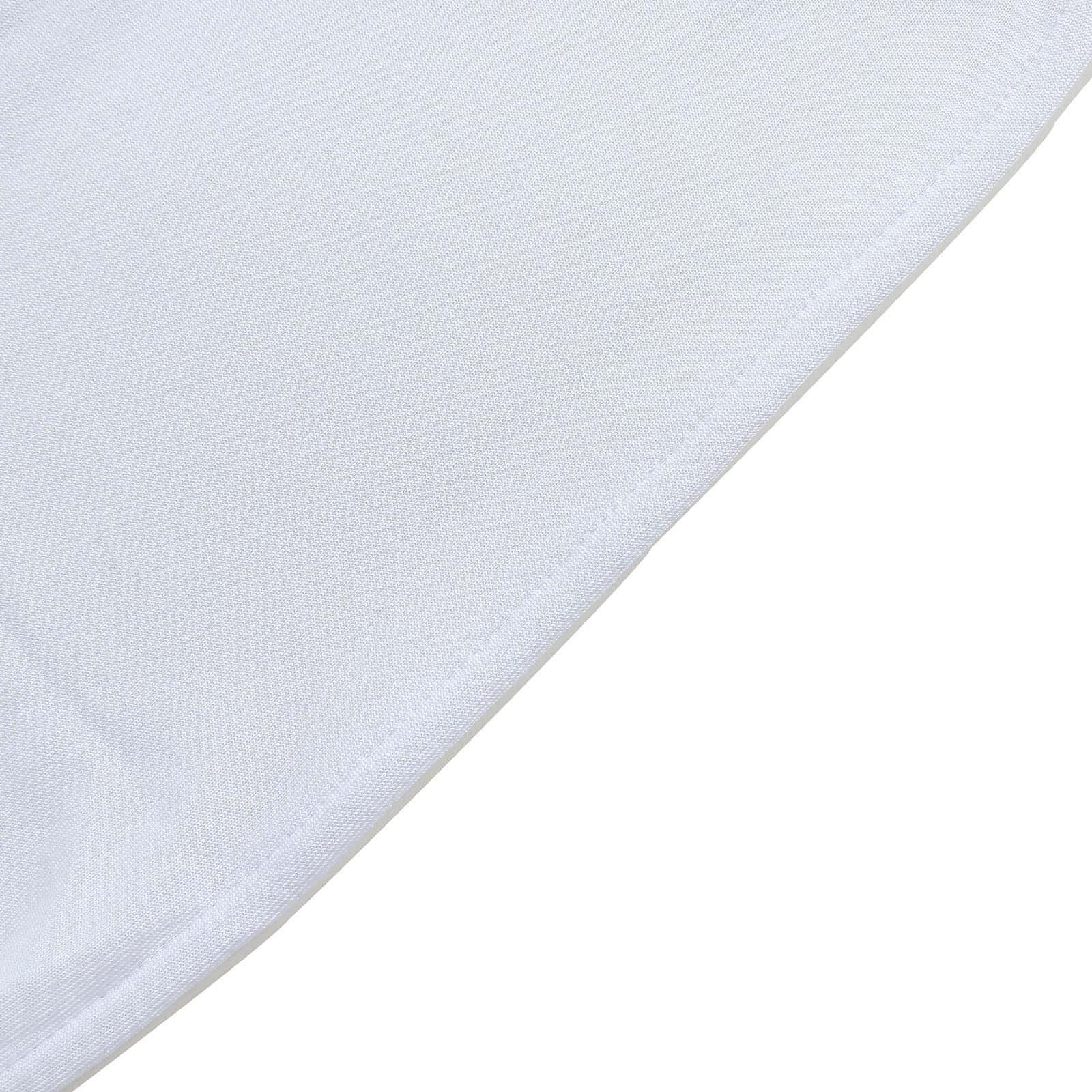 5 Pack Stretch Spandex Chair Sashes White - Classy Reusable Chair Bands with Silver Diamond Ring Slide Buckle 5x14