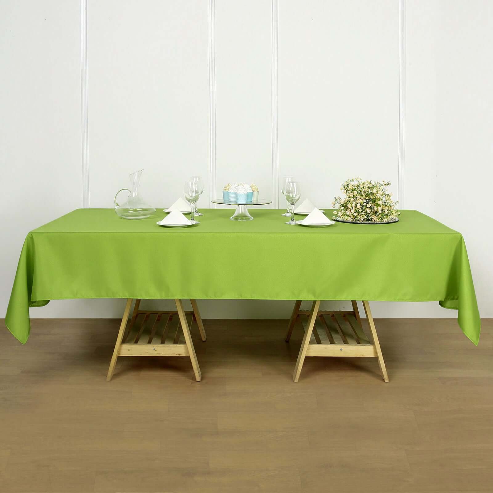 Polyester 60x102 Rectangle Tablecloth Apple Green - Durable and Stylish Table Cover
