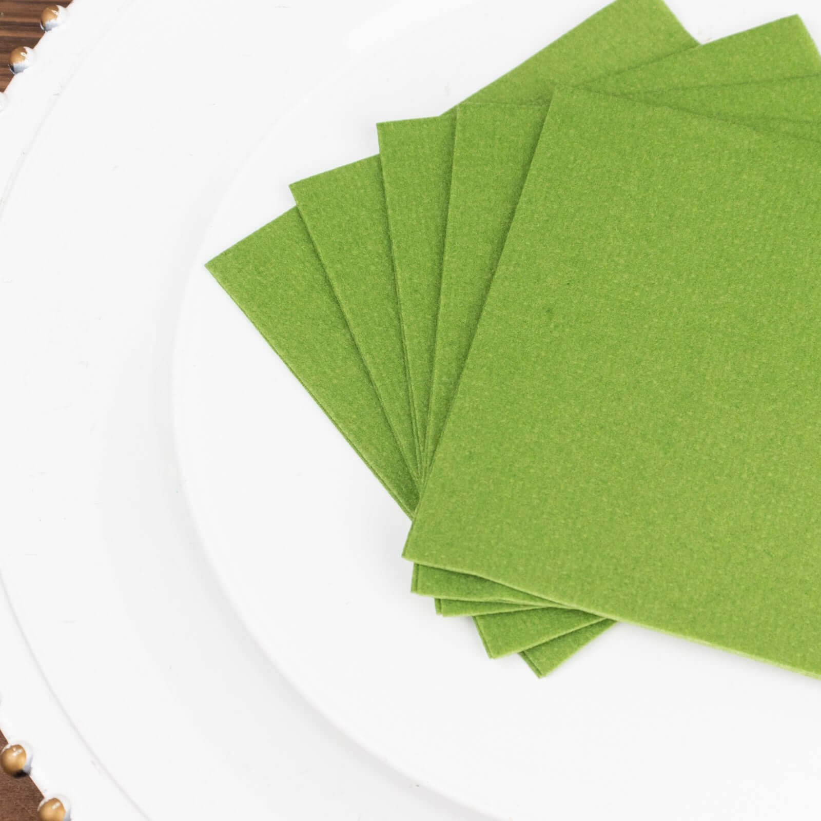 20-Pack Paper Linen-Like Cocktail Napkins Olive Green - Disposable 5x5 Airlaid Soft Napkins