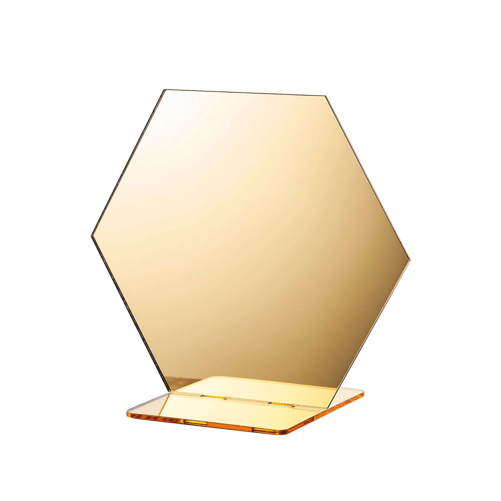 5-Pack Acrylic Table Sign Holders Hexagon Design Gold - Ideal for Modern Event Centerpieces 5