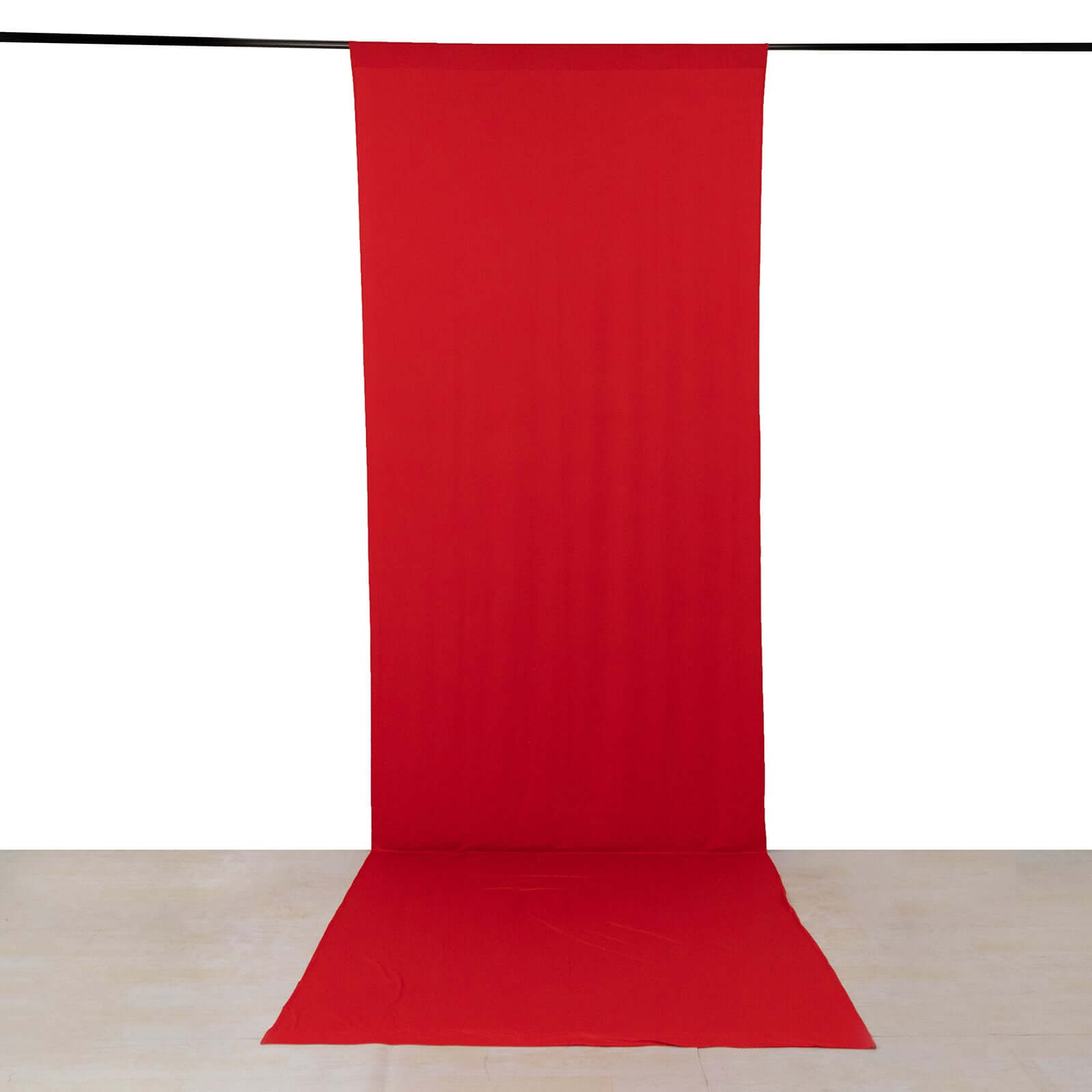 Red 4-Way Stretch Spandex Event Curtain Drapes, Wrinkle Free Backdrop Event Panel with Rod Pockets - 5ftx16ft