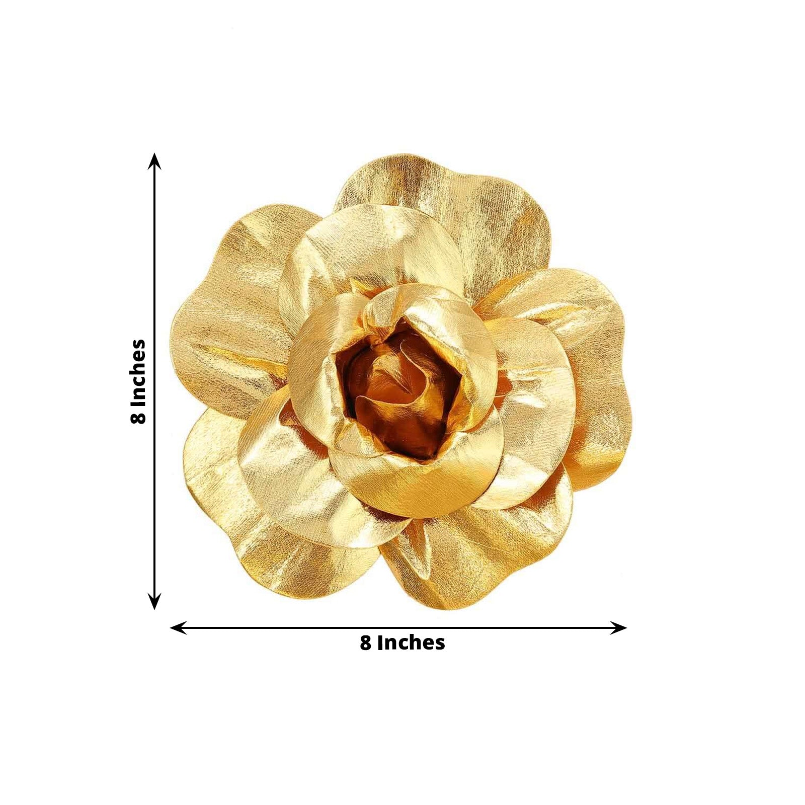 6 Pack 8 Metallic Gold Real Touch Artificial Foam DIY Craft Roses