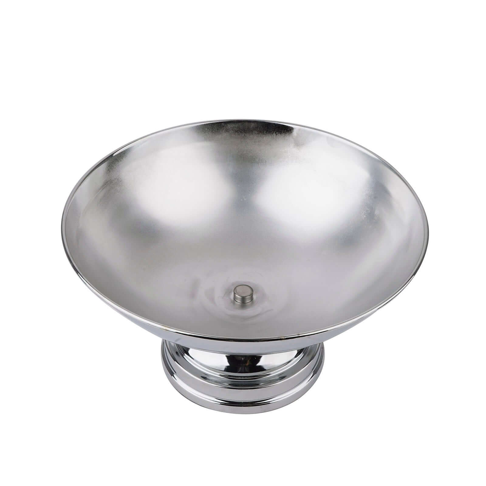 Metal Pedestal Flower Pot Round Design Metallic Silver - Floating Candle Bowl and Display Dish 12