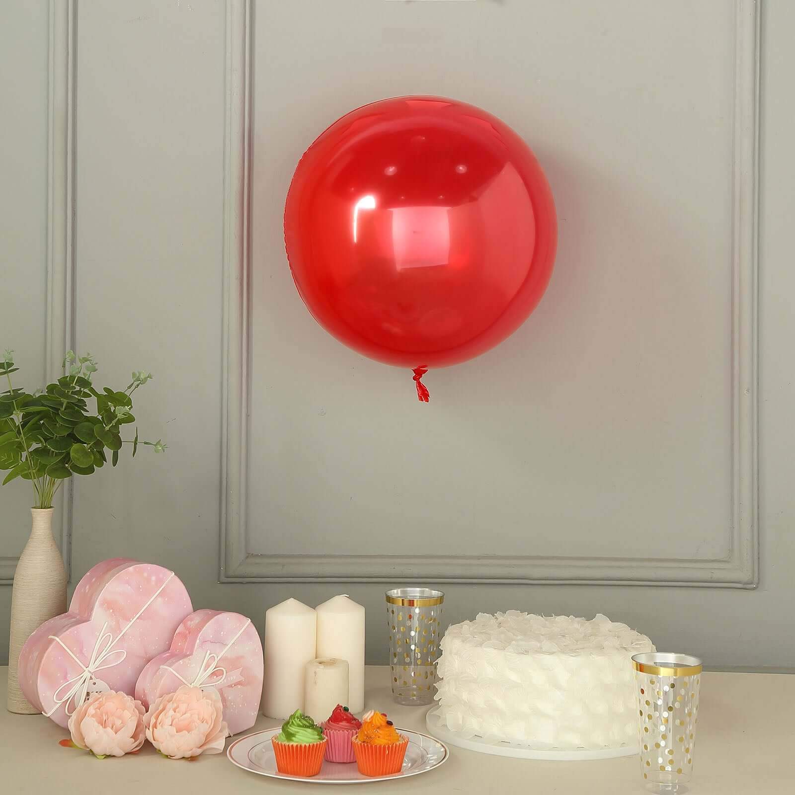 2 Pack 18 Shiny Red Reusable UV Protected Sphere Vinyl Balloons