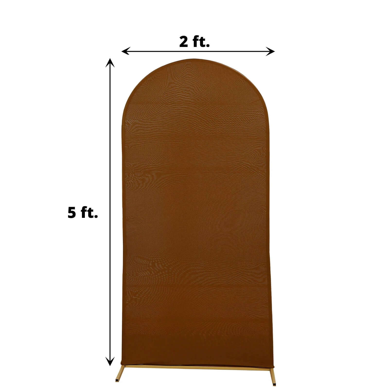 5ft Cinnamon Brown Spandex Fitted Chiara Backdrop Stand Cover For Round Top Wedding Arch