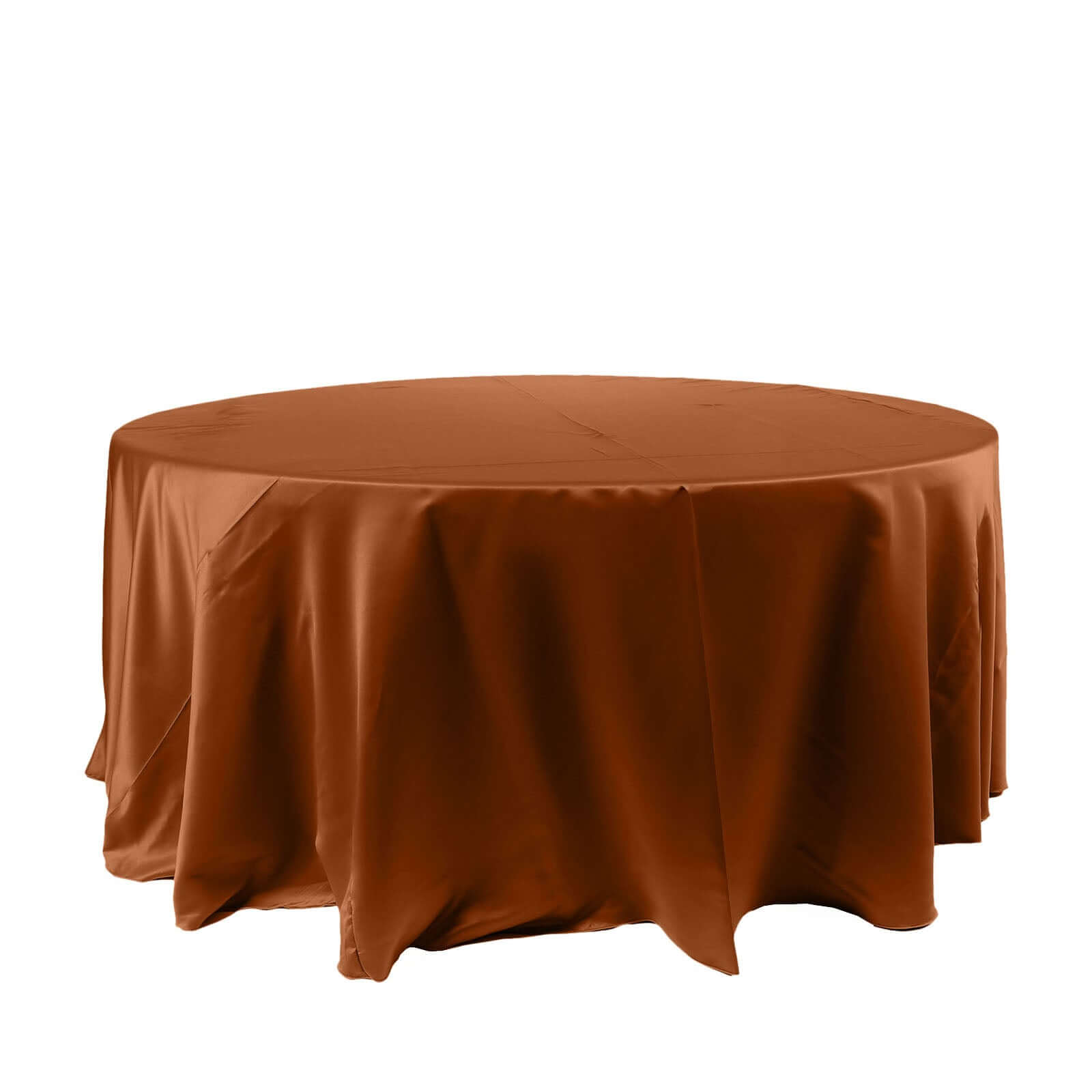 Satin 120 Round Tablecloth Cinnamon Brown - Stylish Seamless Table Cover