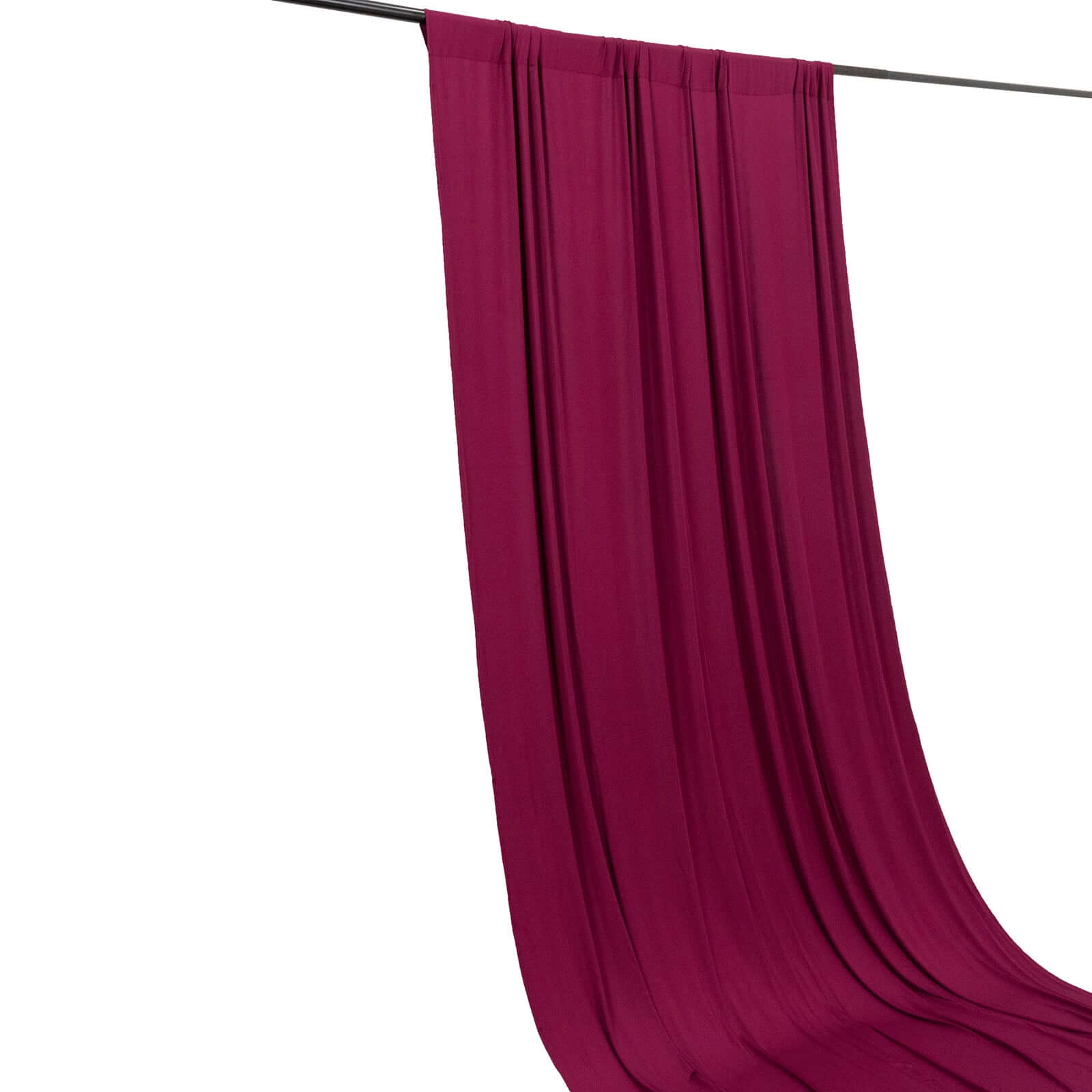 Burgundy 4-Way Stretch Spandex Event Curtain Drapes, Wrinkle Free Backdrop Event Panel with Rod Pockets - 5ftx14ft