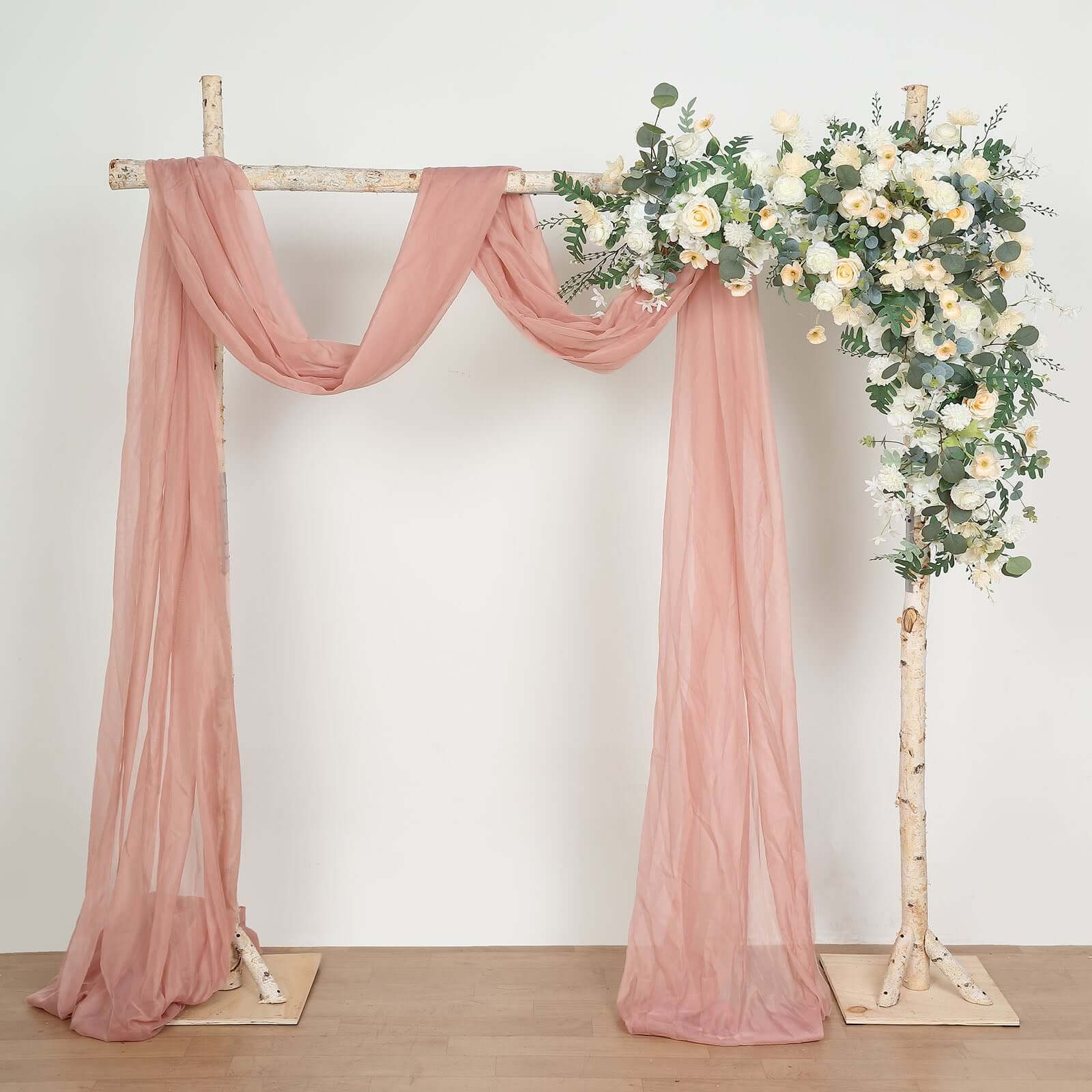 7.5ft Natural Birch Rustic Square Arbor Photography Backdrop Stand, Wooden Wedding Arch