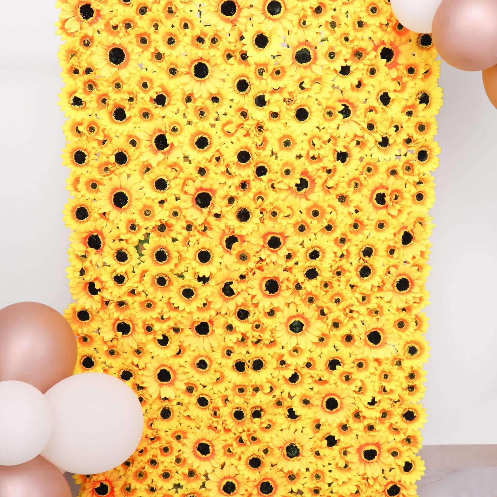 11 Sq ft. Artificial Sunflower Wall Mat Backdrop, Flower Wall Decor, Indoor Outdoor UV Protected - 4 Artificial Panels