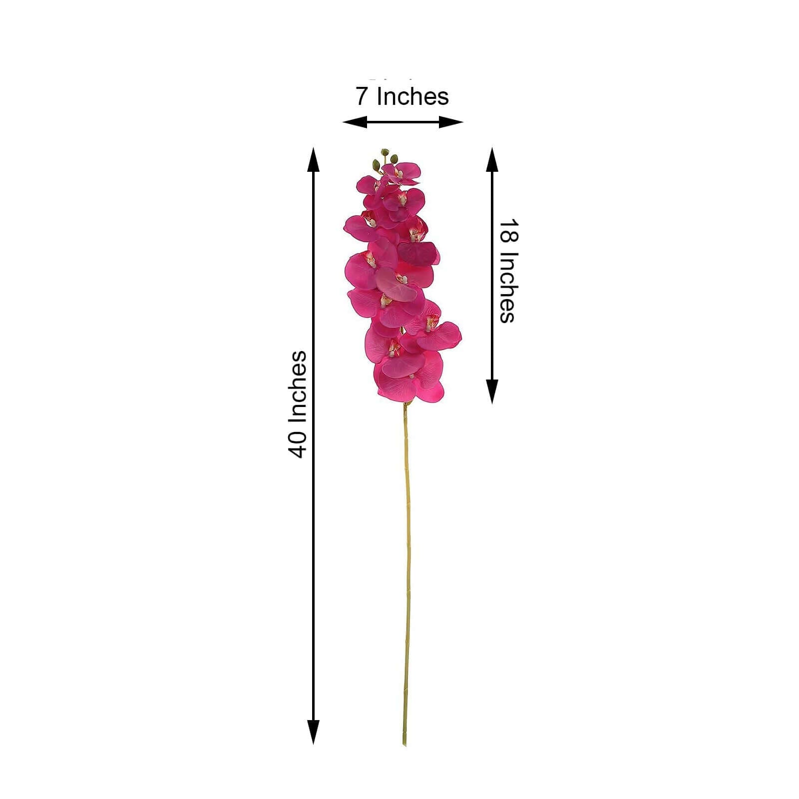 2 Stems 40 Tall Fuchsia Artificial Silk Orchid Flower Bouquets