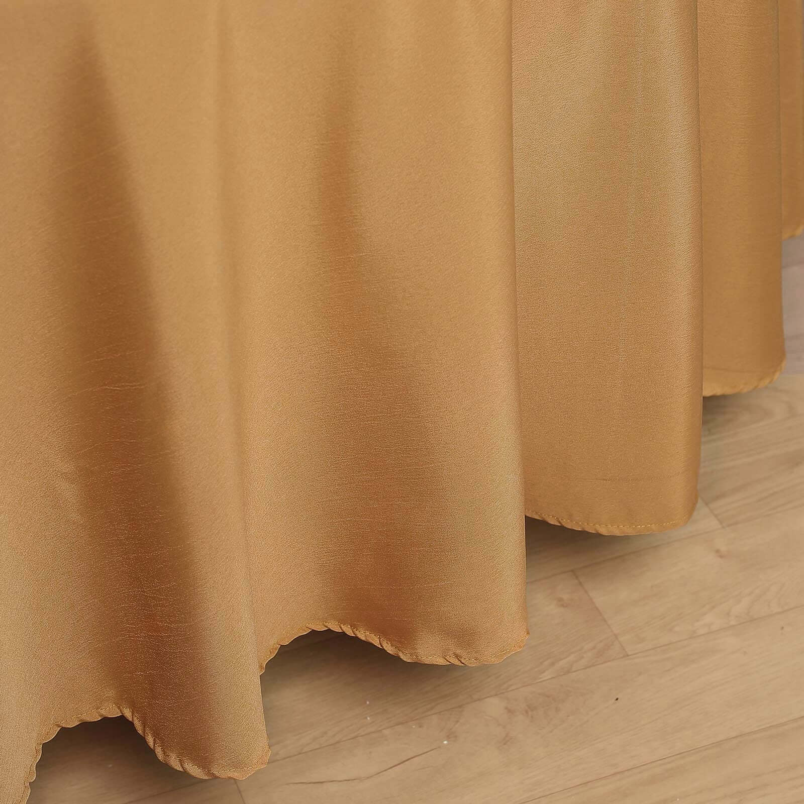 Polyester 108 Round Tablecloth Gold - Wrinkle-Resistant and Stylish Table Cover