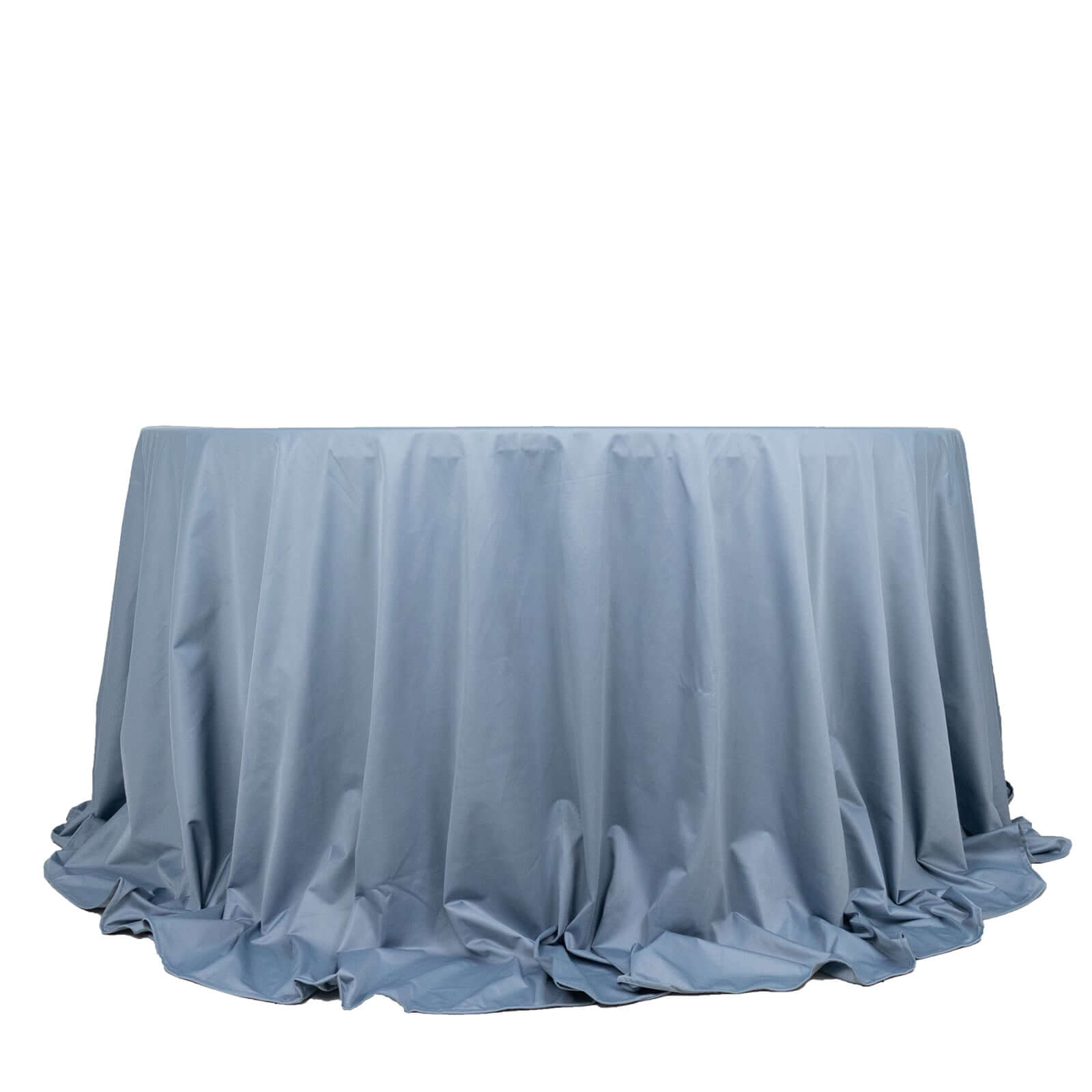 Premium Scuba Round 132 Tablecloth Dusty Blue - Wrinkle Free & Stain Resistant Seamless Table Cover