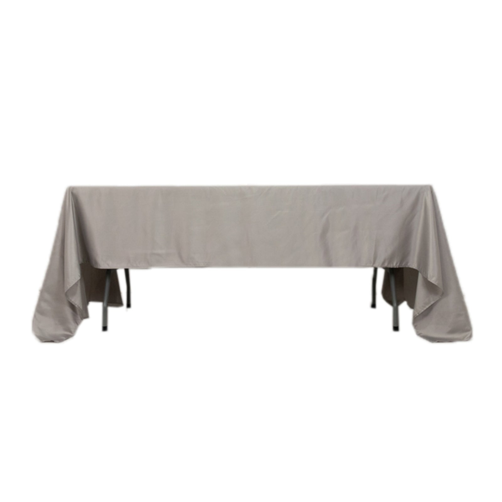 Lamour Satin 60x126 Rectangle Tablecloth Silver - Soft & Silk-Like Table Cover