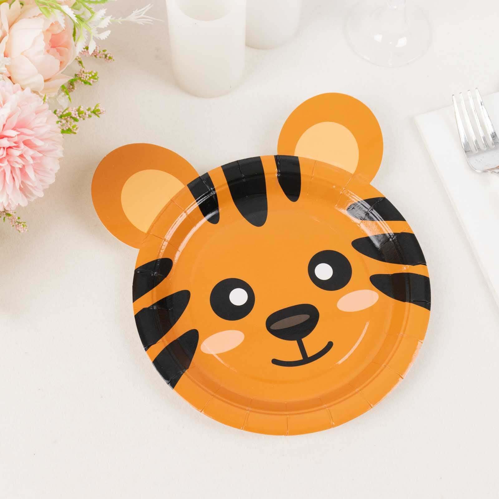 Set of 25 Paper 7 Round Plates Assorted Animal Print - Durable 300GSM Disposable Wildlife Jungle-Inspired Appetizer Dessert Party Plates for Themed Events