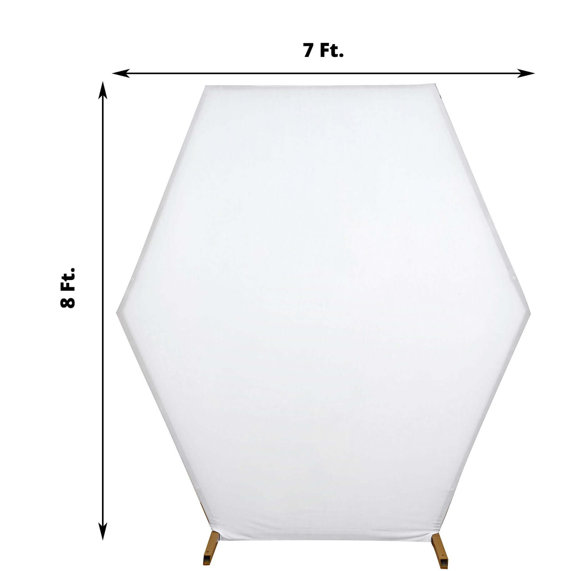 8ftx7ft White 2-Sided Spandex Fit Hexagon Wedding Arbor Backdrop Cover