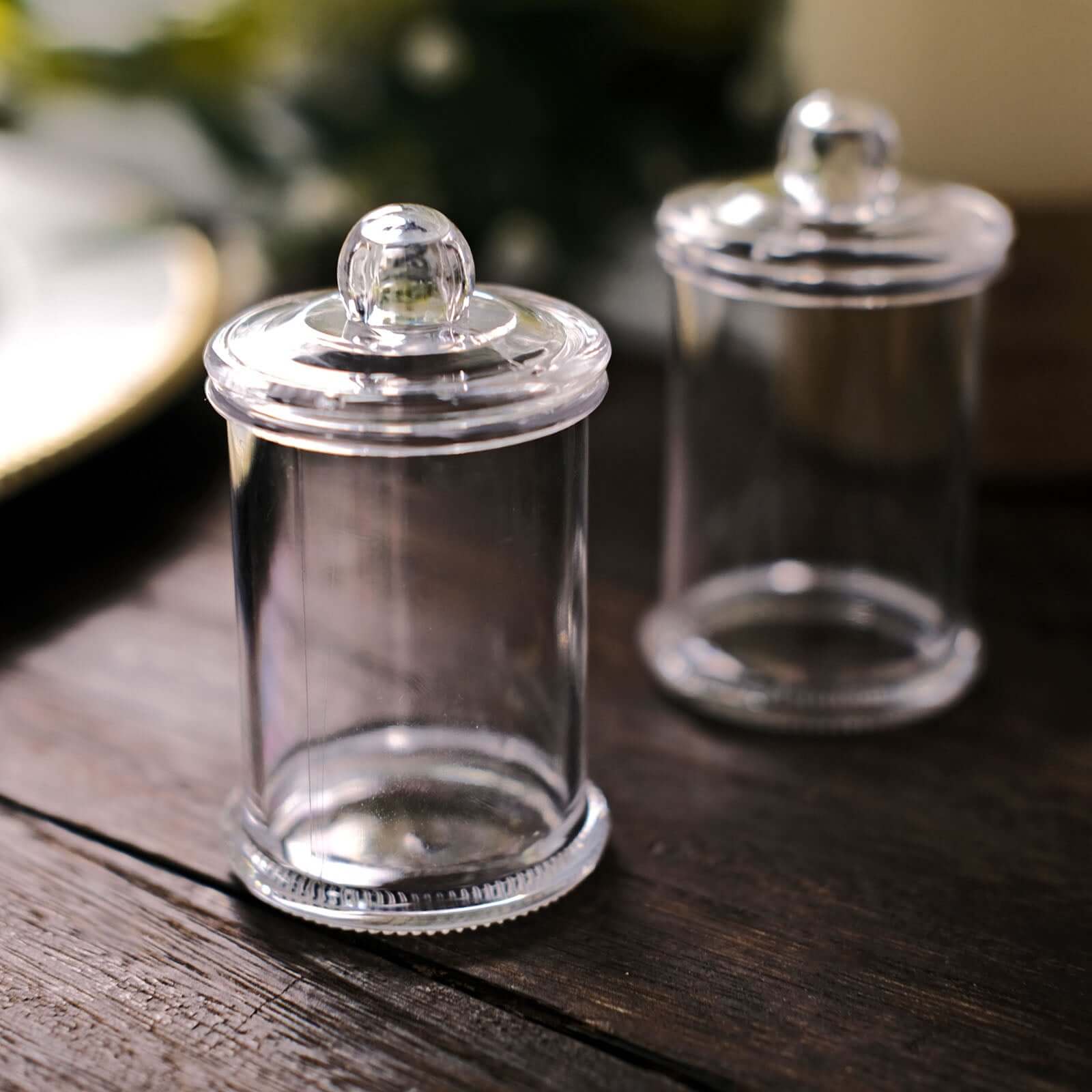 12-Pack Candy Jars Disposable Design with Clear Lids - Plastic Goodie Containers for Parties 3.5