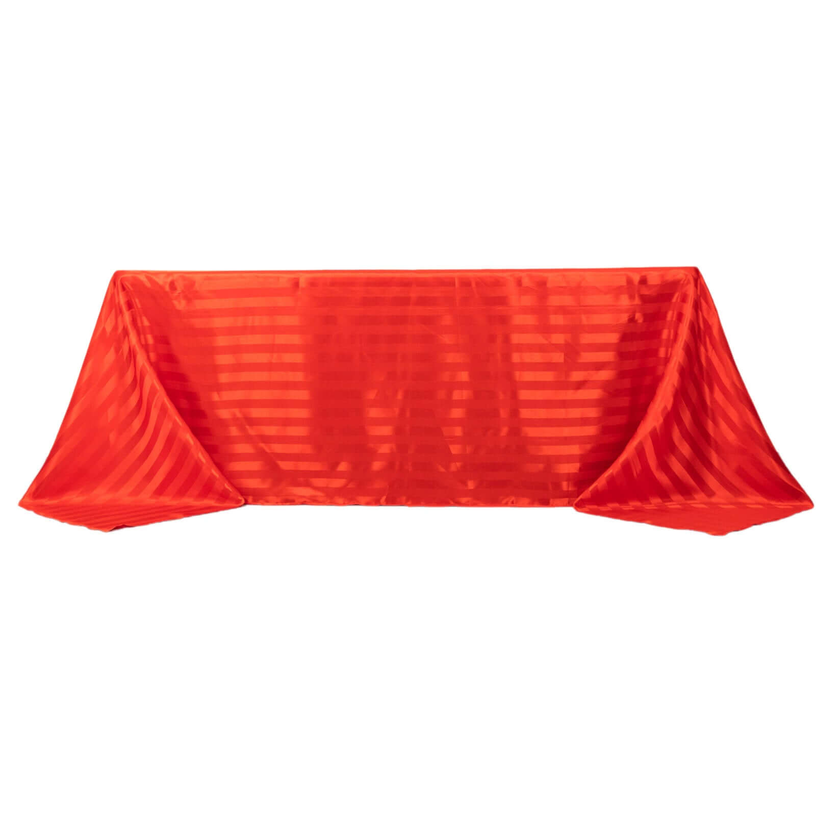 Satin Striped 90x132 Rectangular Tablecloth Red Satin Stripe - Seamless Silky Smooth Table Cover