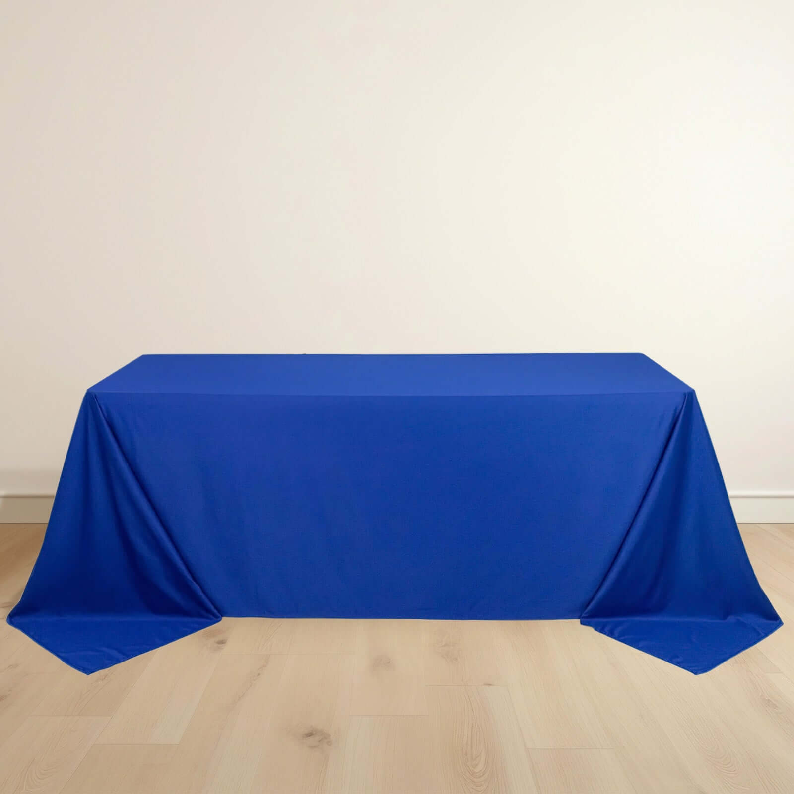 Premium Scuba Rectangular 90x132 Tablecloth Royal Blue - Wrinkle Free, Stain Resistant & Seamless Table Cover