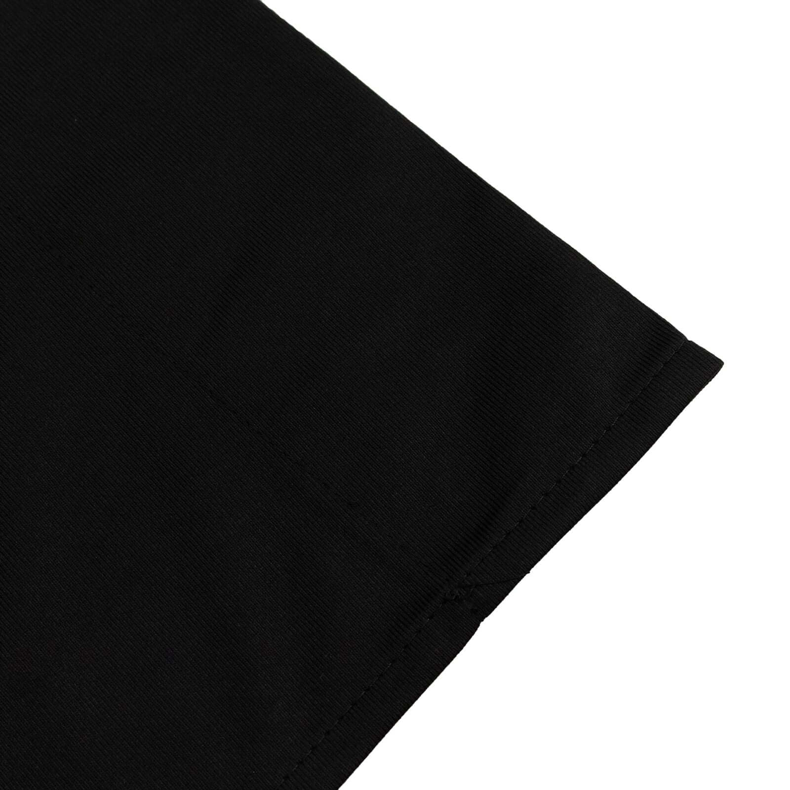 Black Scuba Polyester Event Curtain Drapes, Durable Flame Resistant Backdrop Event Panel Wrinkle Free with Rod Pockets - 5ftx14ft