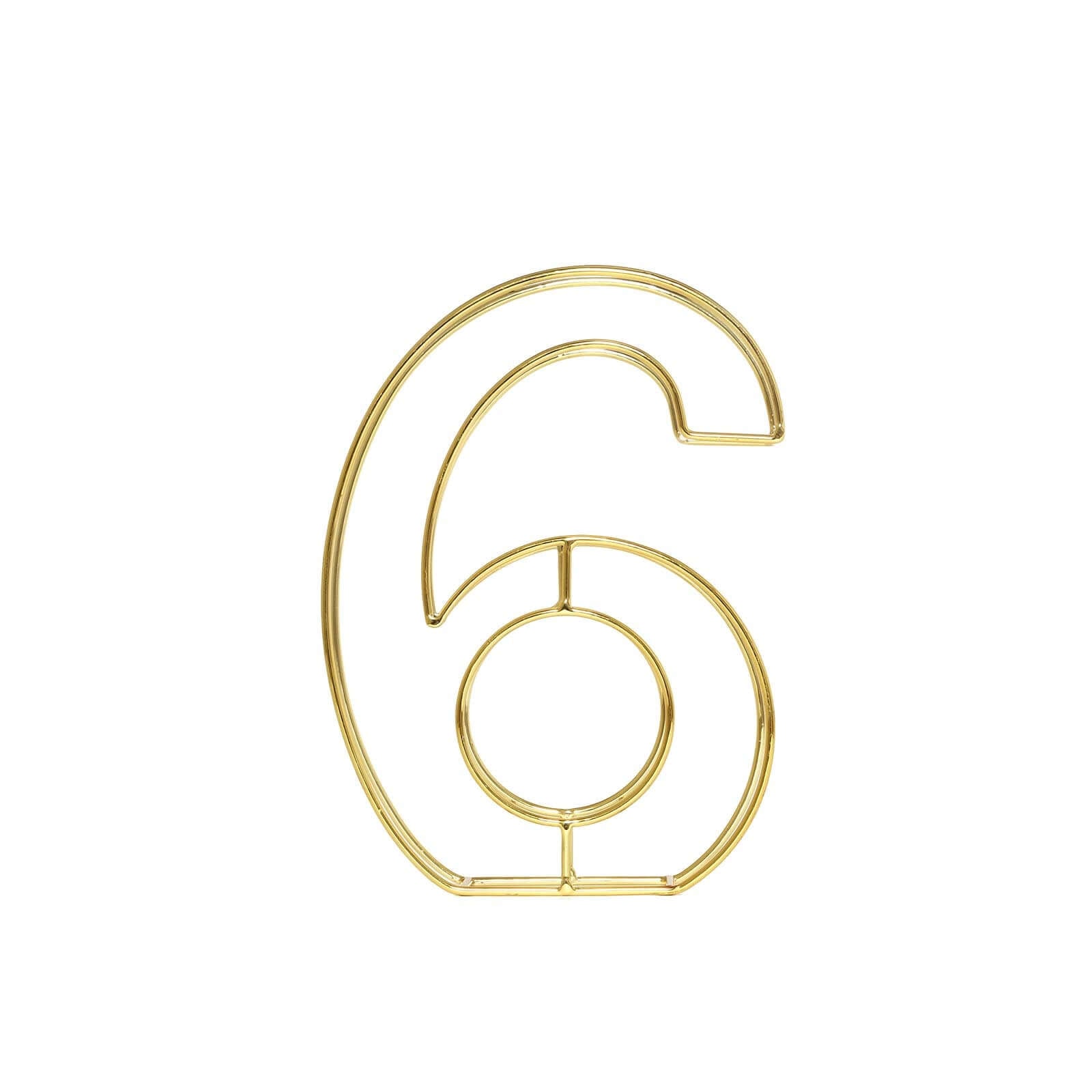 8 Tall Gold Freestanding 3D Decorative Metal Wire Numbers, Wedding Table Numbers -6