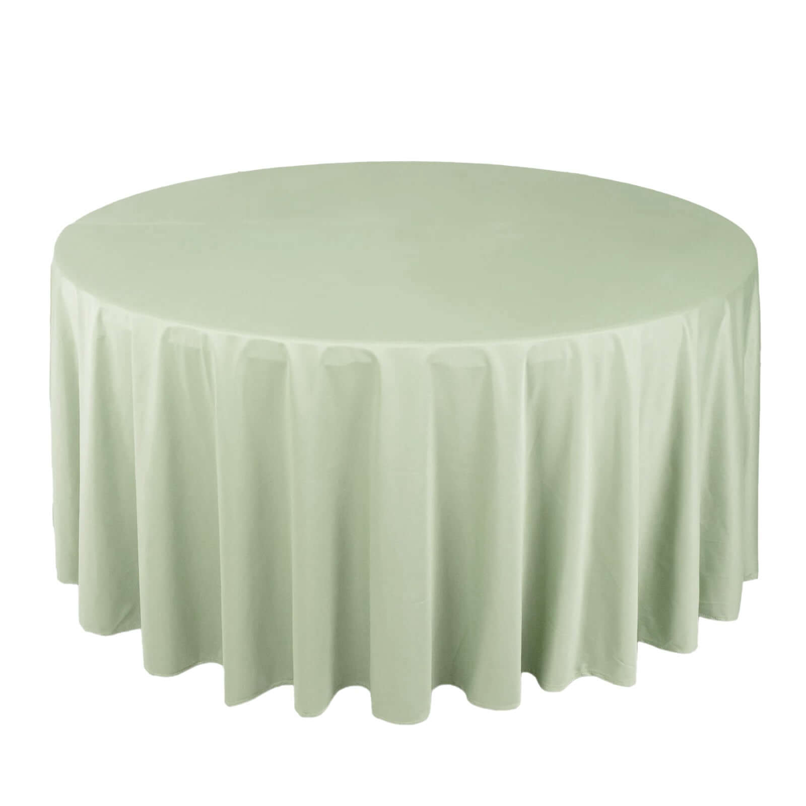 Premium Scuba Round 120 Tablecloth Sage Green - Wrinkle Free & Stain Resistant Seamless Table Cover