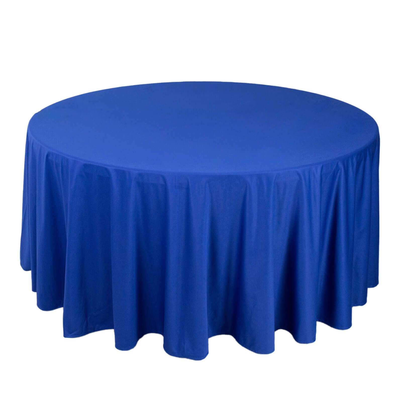 Premium Scuba Round 120 Tablecloth Royal Blue - Wrinkle Free & Stain Resistant Seamless Table Cover