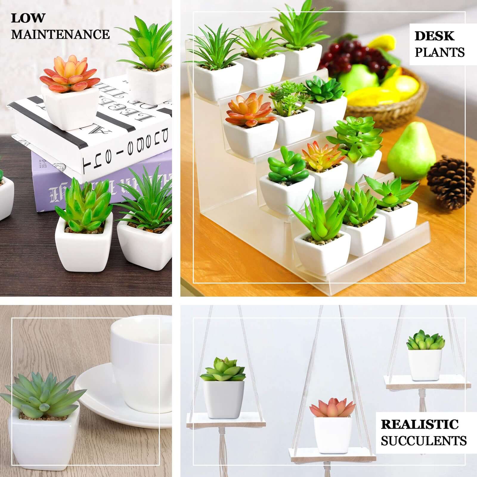 3-Pack Spotted Aloe Vera Artificial Succulents in Ceramic Pot - Lifelike Decorative Faux Plants for Home Office & Event Design 5