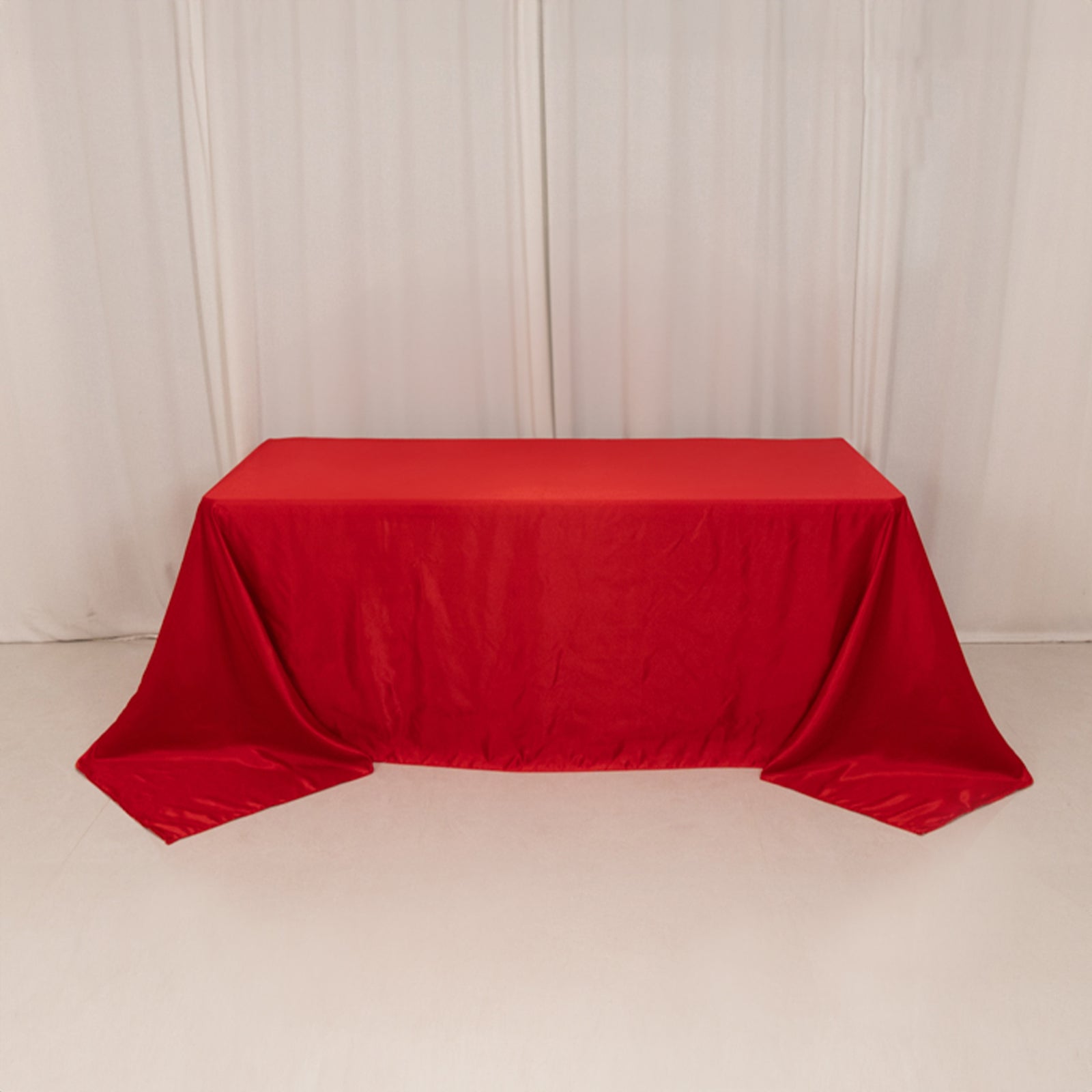 Lamour Satin 90x132 Rectangle Tablecloth Red - Soft & Silk-Like Seamless Table Cover