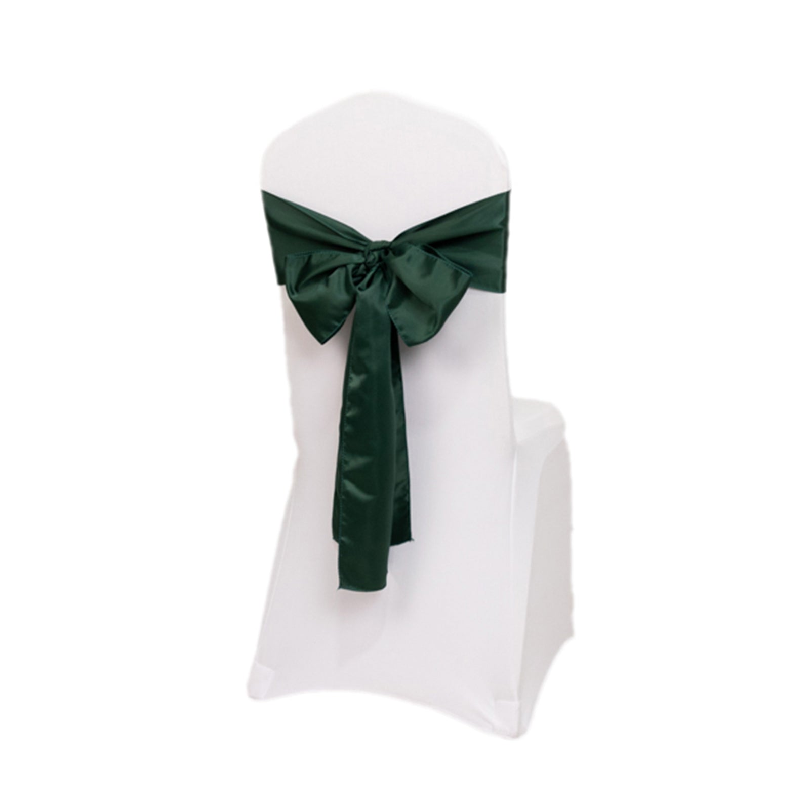 5 Pack Lamour Satin 6x106 Chair Sashes Hunter Emerald Green - Stylish Reusable Decorative Bows