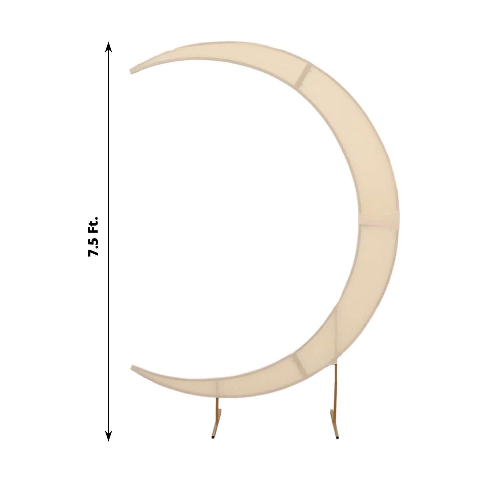 7.5ft Beige Spandex Crescent Moon Wedding Arch Cover, Custom Fitted Chiara Backdrop Stand Cover