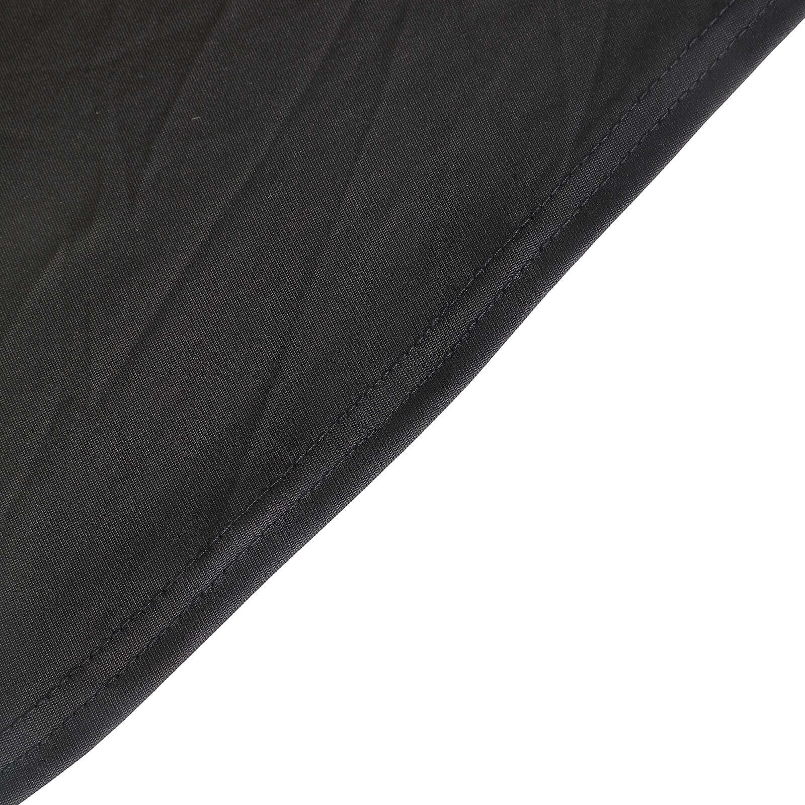 Spandex Rectangle 72x30 Table Skirt Black with Wavy Skirt-Like Effect Table Cover