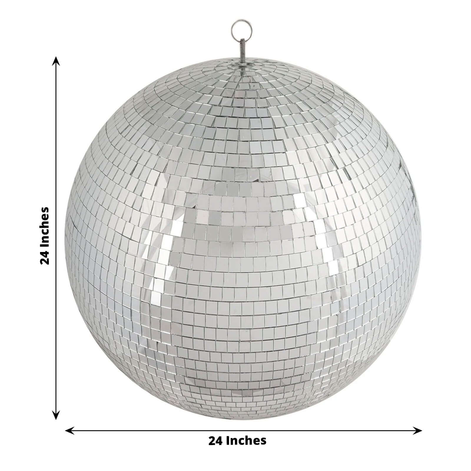 24 Large Silver Foam Disco Mirror Ball With Hanging Swivel Ring, Holiday Party Decor