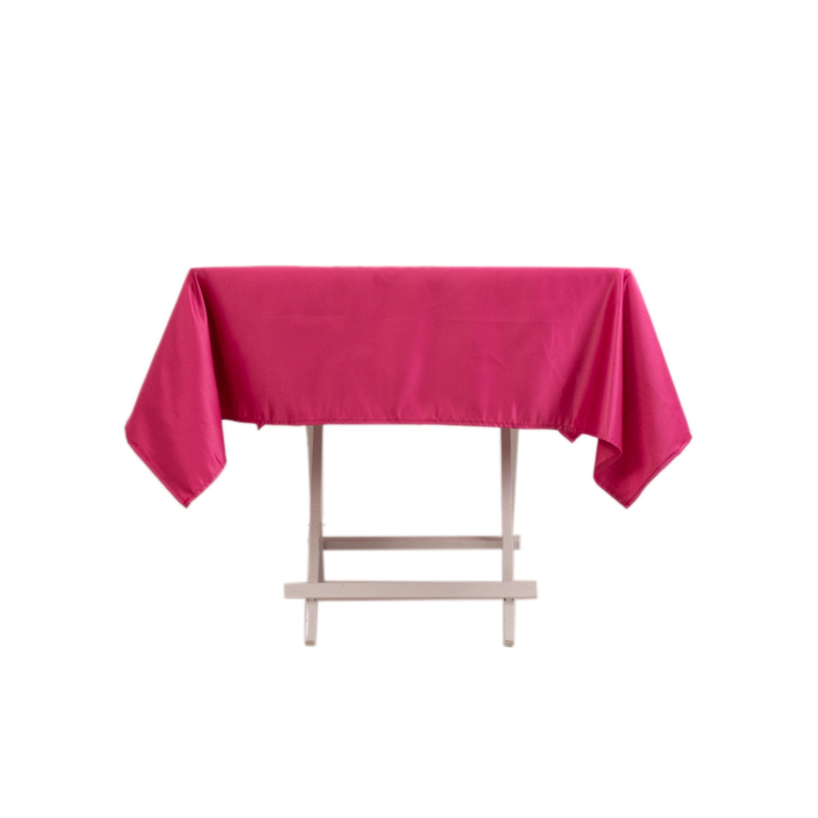 Lamour Satin 54x54 Square Tablecloth Fuchsia - Durable & Silk-Like Table Cover