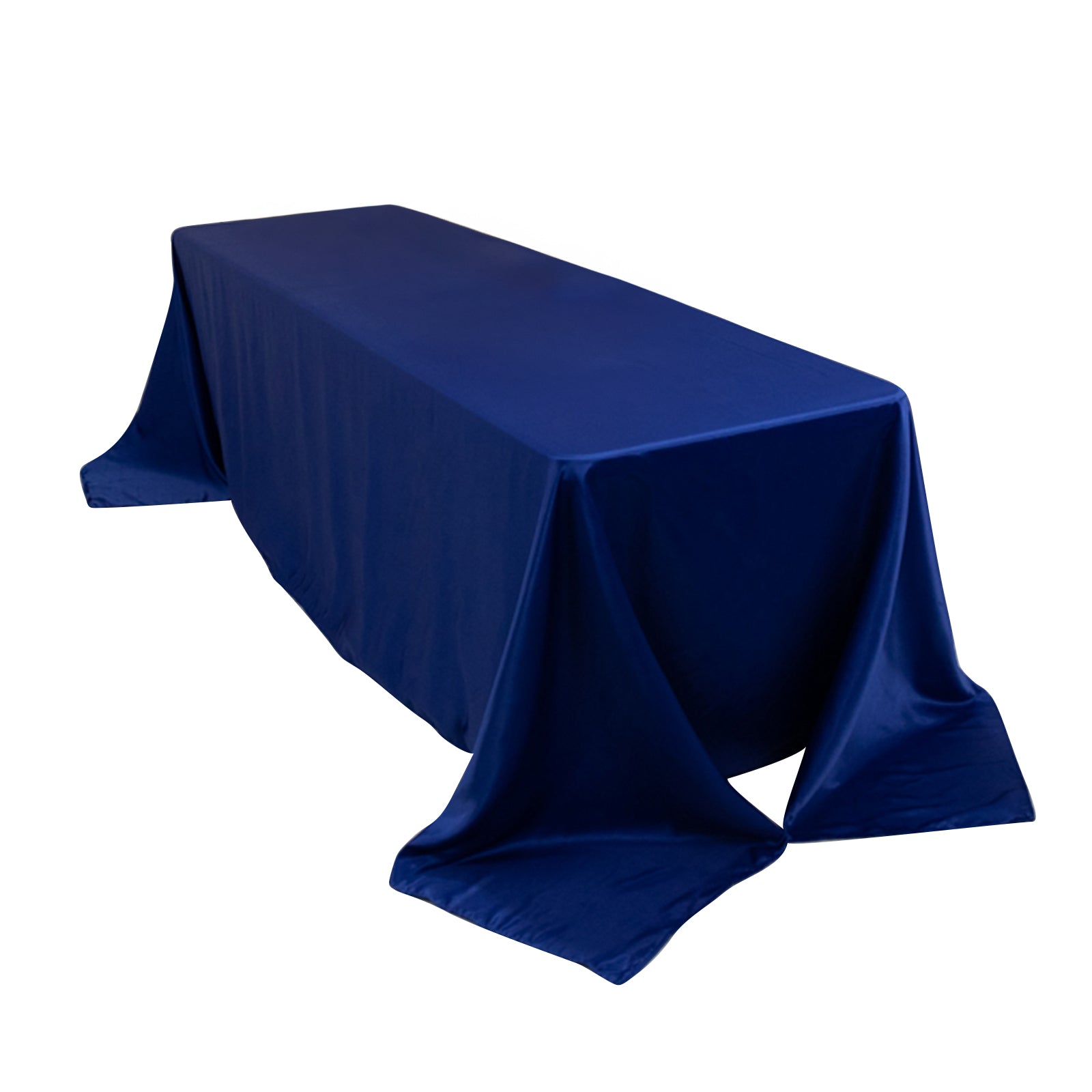 Lamour Satin 90x156 Rectangle Tablecloth Royal Blue - Luxurious, Soft Seamless Table Cover