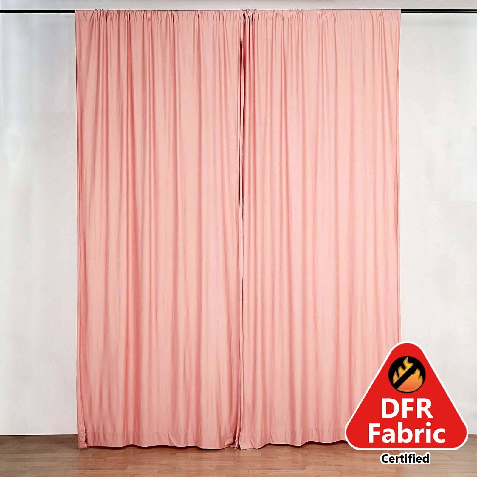 2 Pack Dusty Rose Scuba Polyester Event Curtain Drapes, Durable Flame Resistant Backdrop Event Panels Wrinkle Free with Rod Pockets - 10ftx10ft