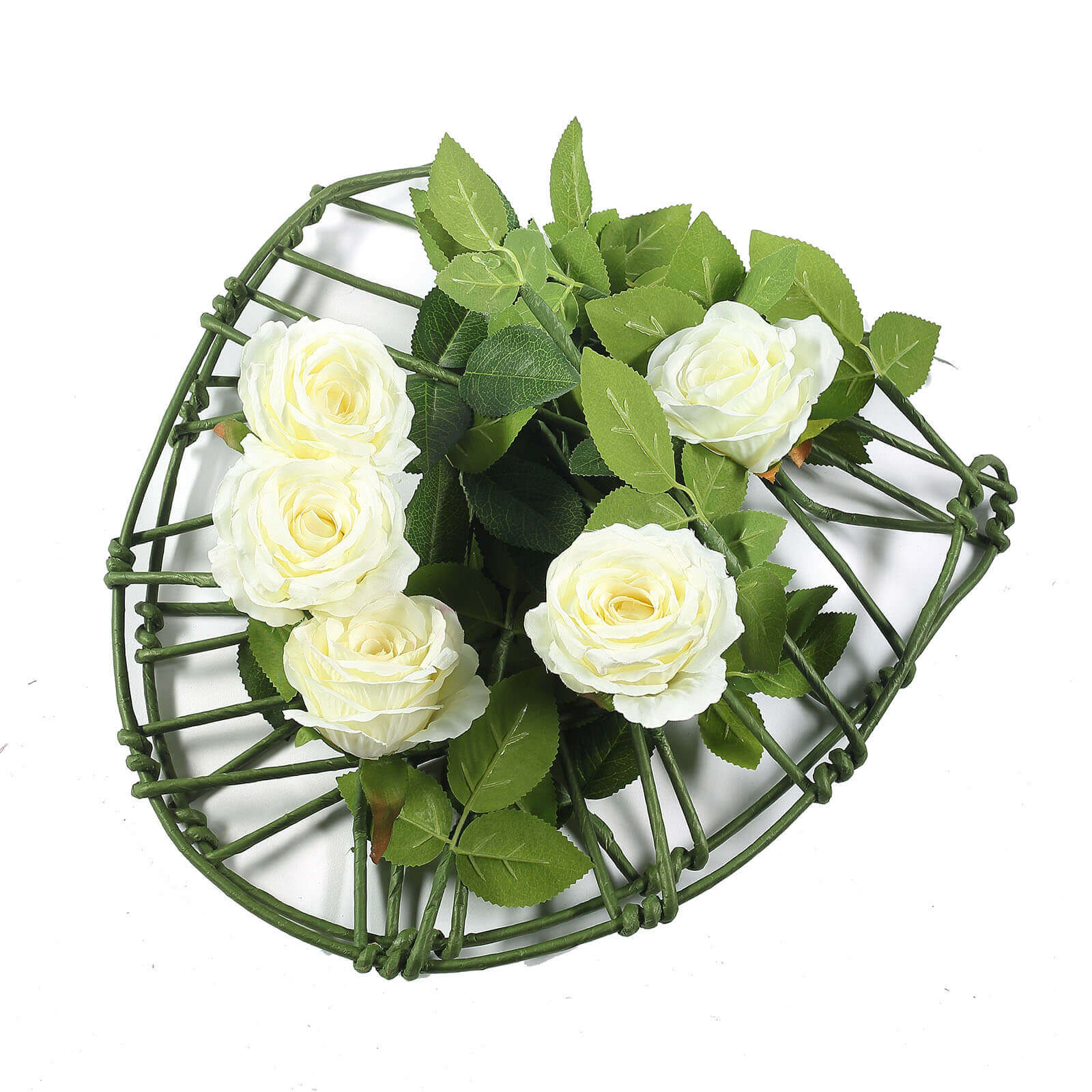 6ft Cream Real Touch Artificial Rose and Leaf Flower Garland Vine