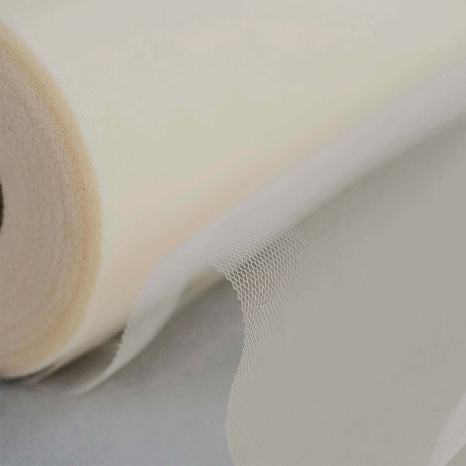 18x100 Yards Beige Tulle Fabric Bolt, Sheer Fabric Spool Roll For Crafts