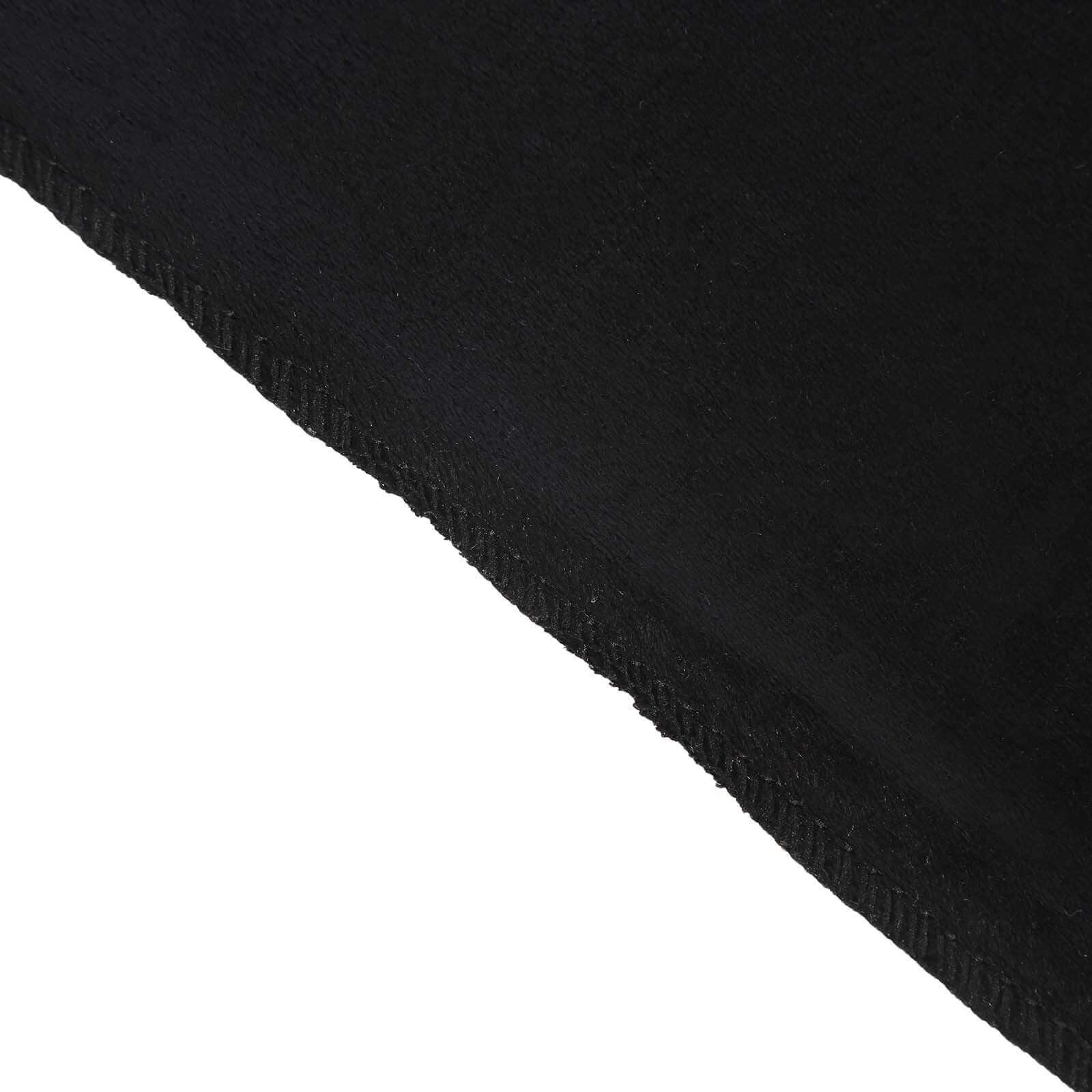 Premium Velvet 90x132 Rectangle Tablecloth Black - Reusable Soft & Polished Seamless Table Cover for Luxury Weddings & Events