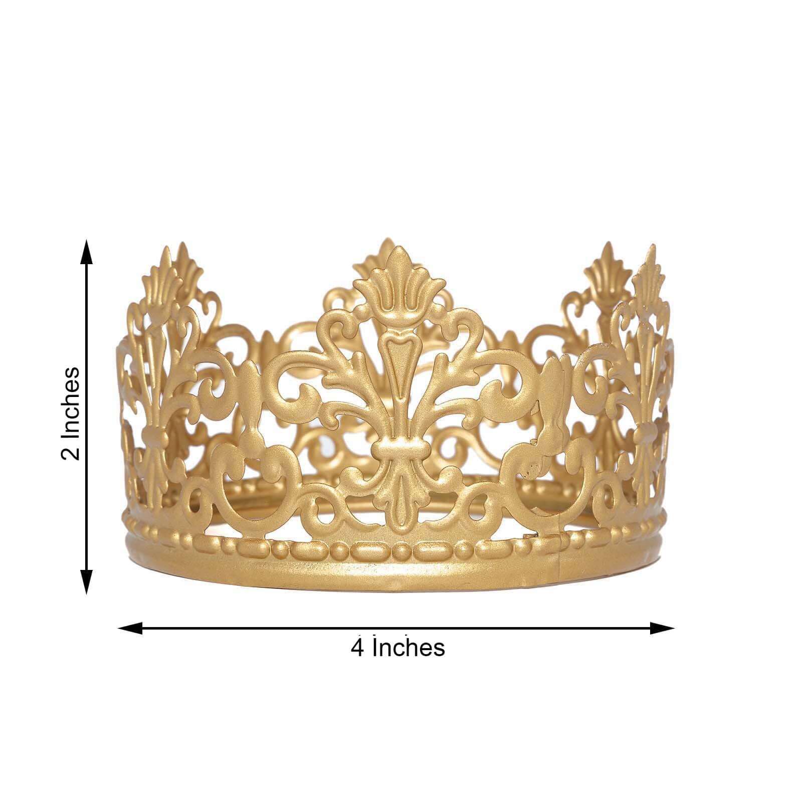 Metal Princess Crown Cake Topper Gold - Exquisite Cake Centerpiece Decor for Quinceaeras Bridal Showers & Fairytale-Themed Events 2