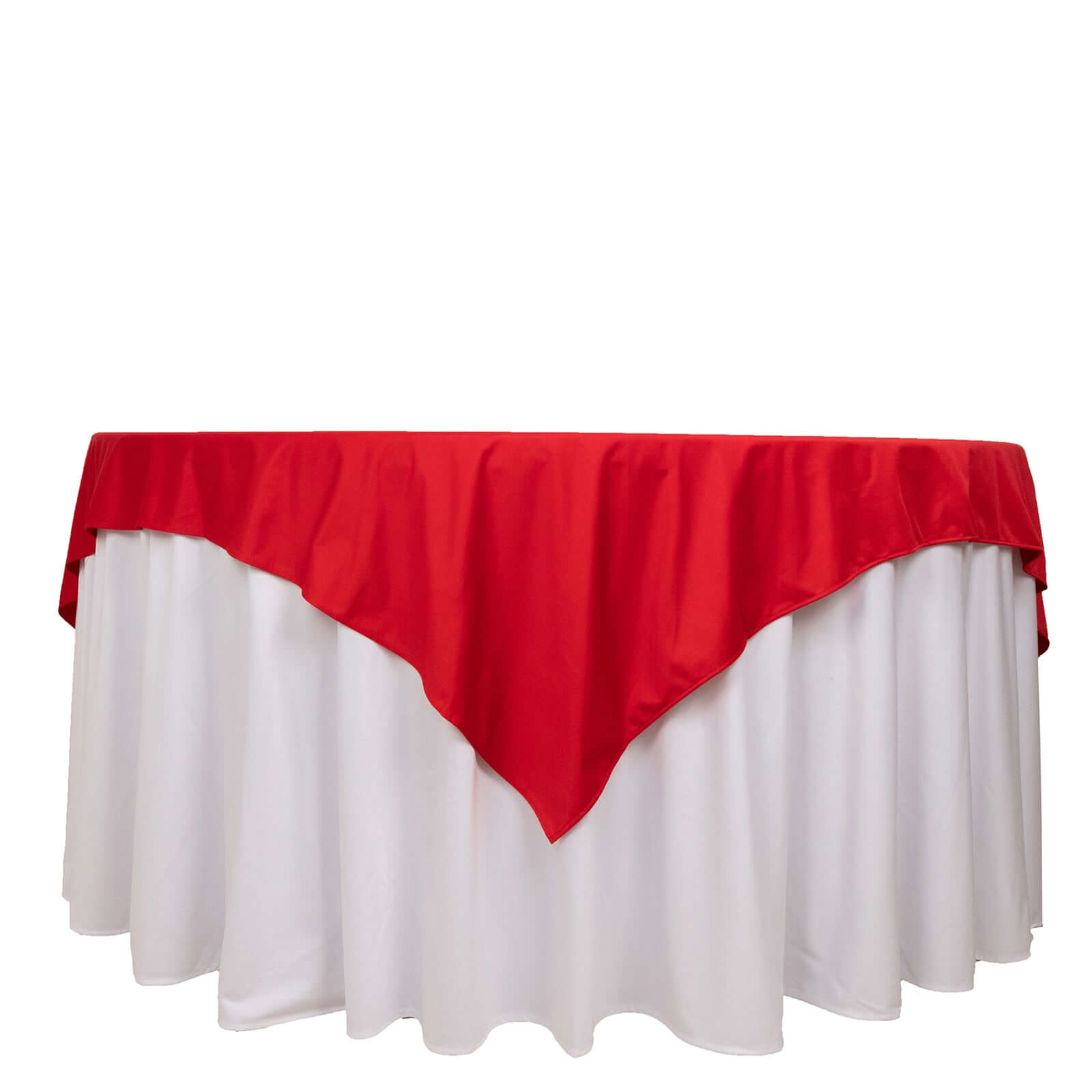 Premium Scuba 70x70 Table Overlay Square Tablecloth Red - Wrinkle Free & Stain Resistant Table Cover