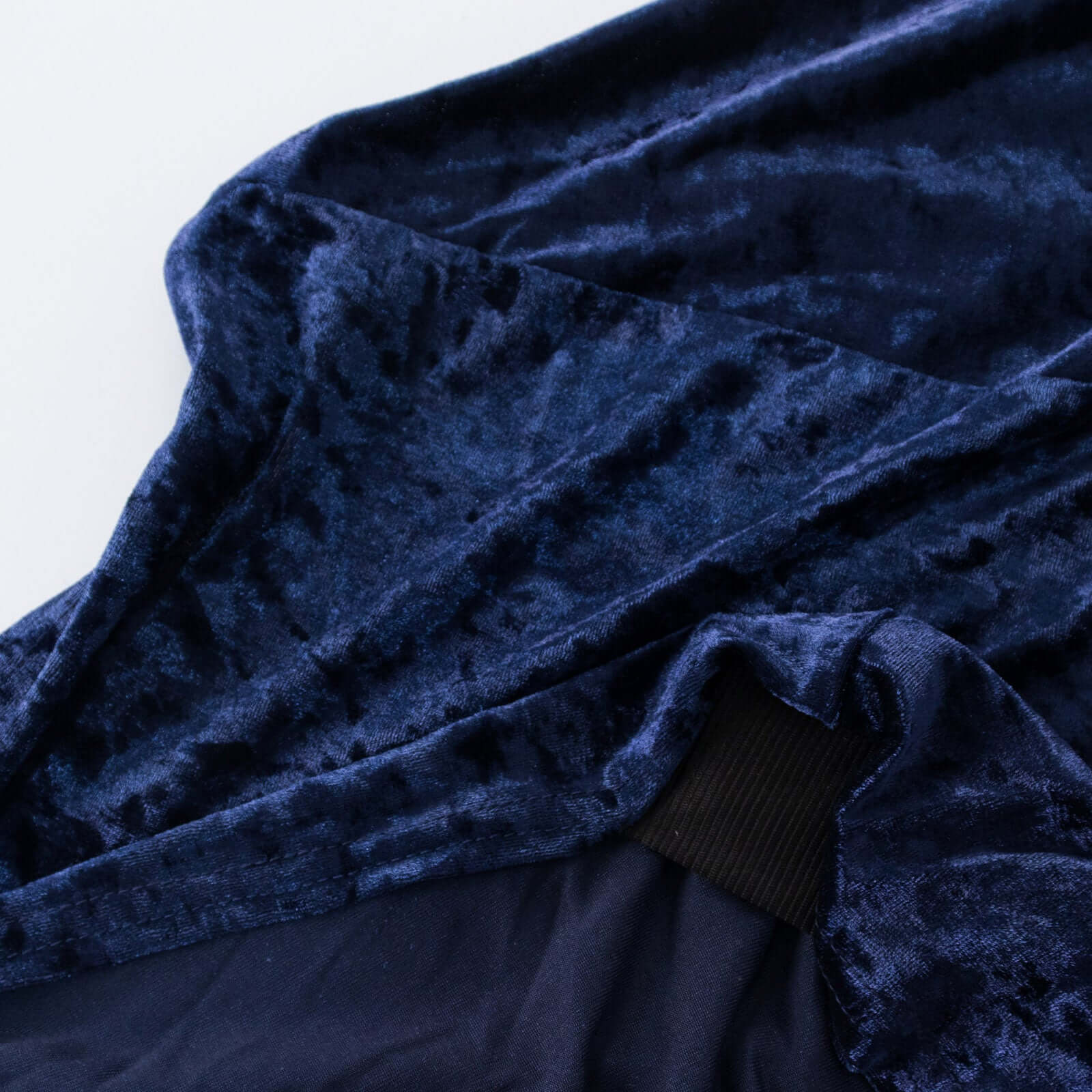 Crushed Velvet Fitted Rectangular 6ft Table Cover Navy Blue - Wrinkle-Free Stretchy Tablecloth