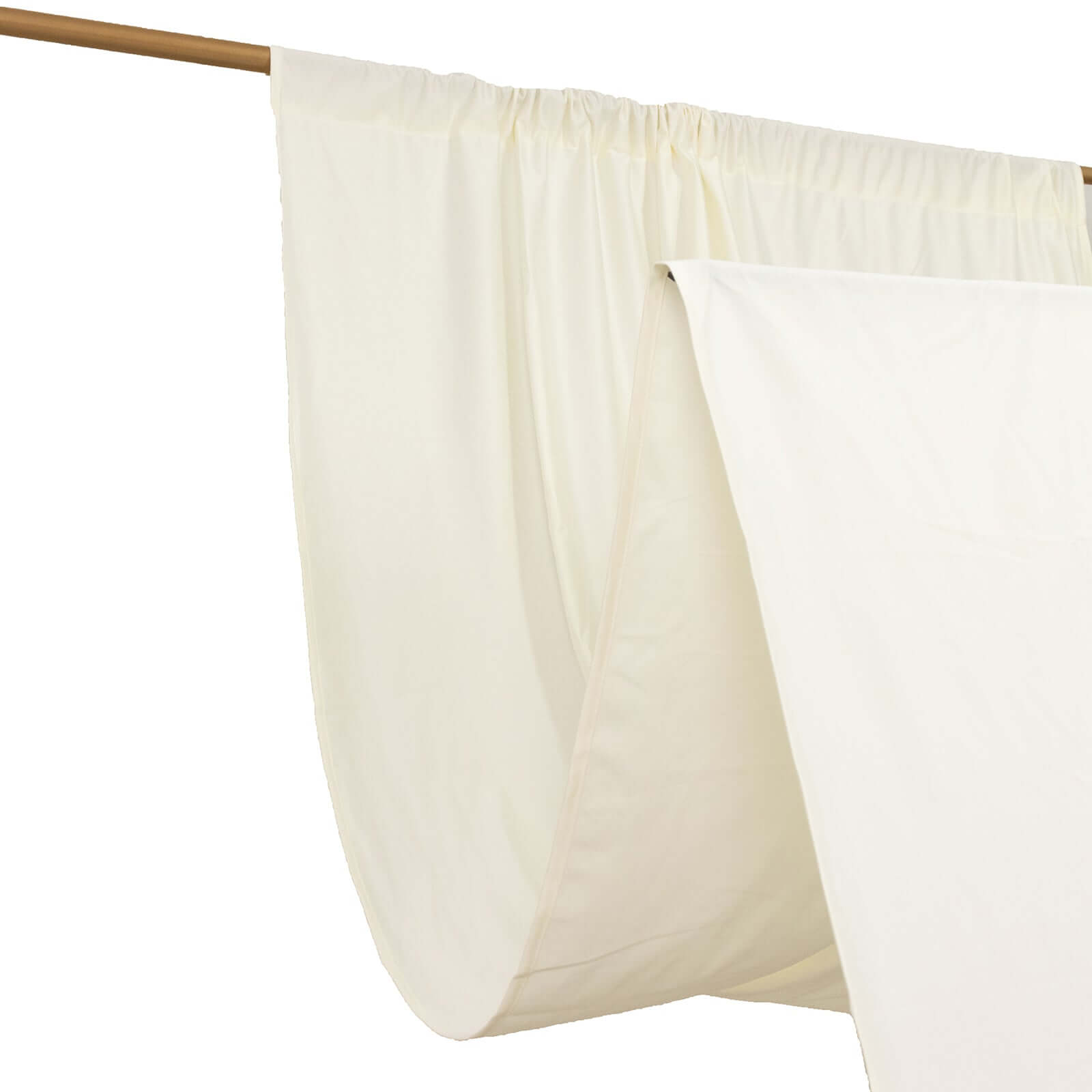 Ivory Scuba Polyester Event Curtain Drapes, Durable Flame Resistant Backdrop Event Panel Wrinkle Free with Rod Pockets - 5ftx14ft