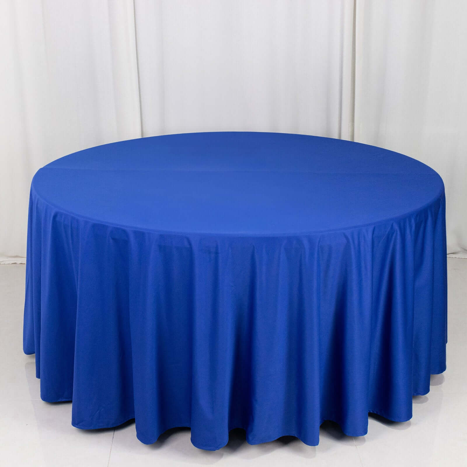 Premium Scuba Round 120 Tablecloth Royal Blue - Wrinkle Free & Stain Resistant Seamless Table Cover