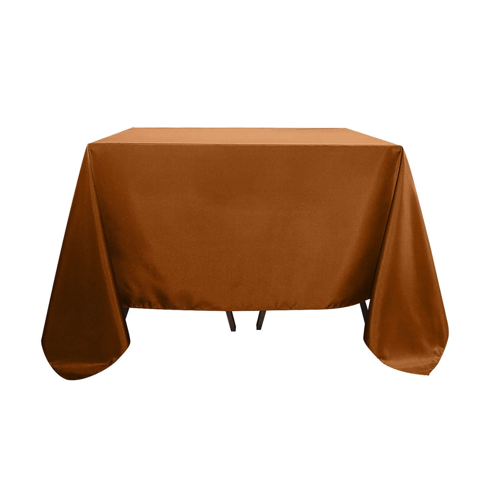 Polyester Square 90x90 Tablecloth Cinnamon Brown - Wrinkle-Resistant & Durable Table Cover