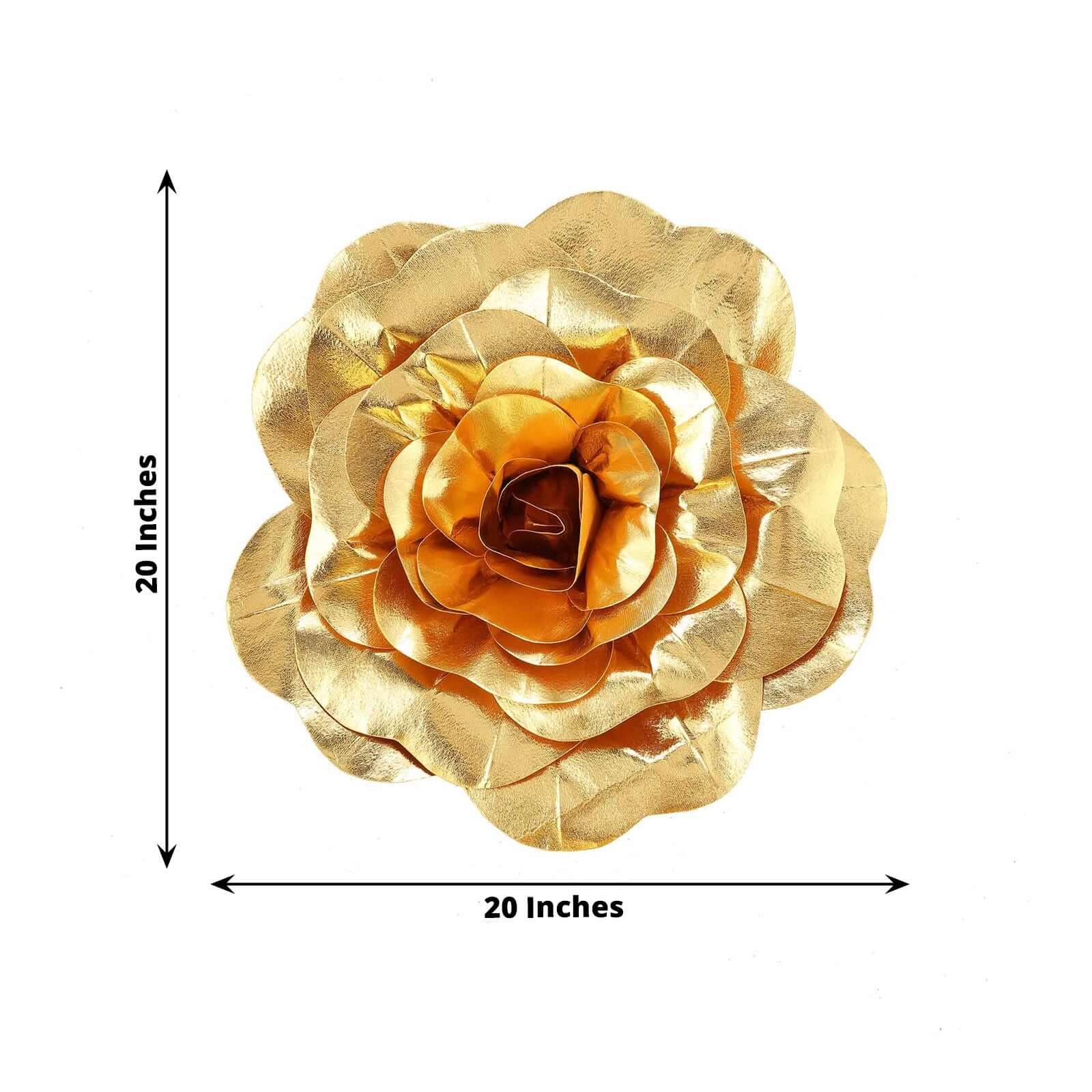 2 Pack 20 Large Metallic Gold Real Touch Artificial Foam DIY Craft Roses