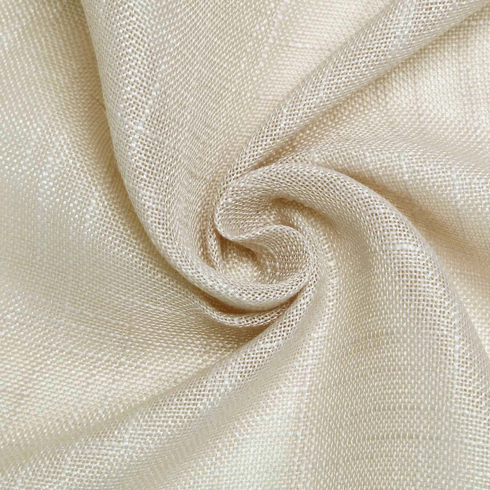 Faux Linen 108 Round Tablecloth Beige - Slubby Textured & Wrinkle Resistant Table Cover