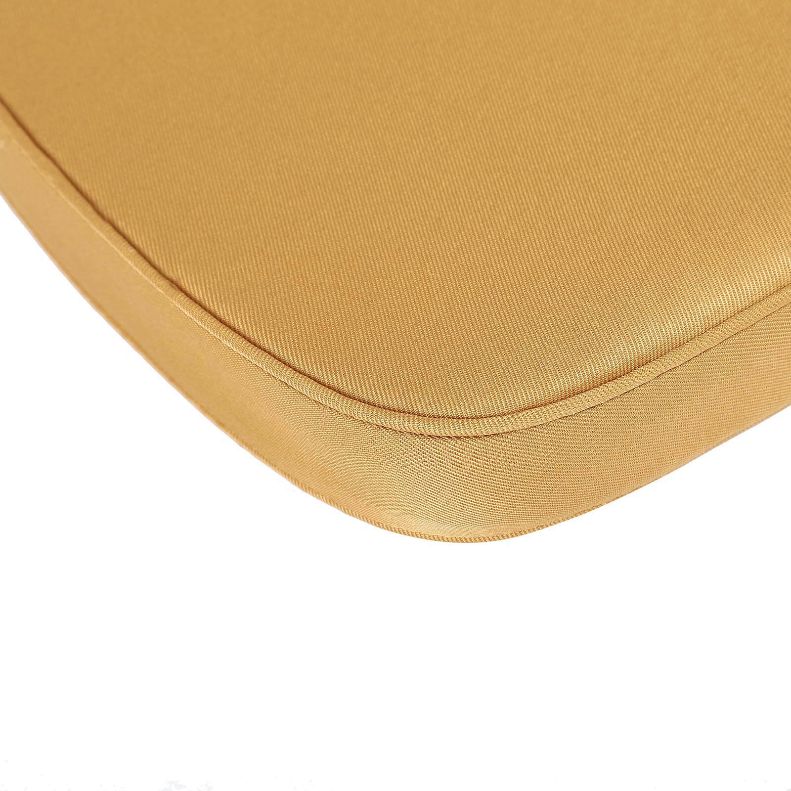 Chiavari Chair Cushion with 1.5 Thick Memory Foam and Ties Gold - Stylish Removable Cover for Comfort