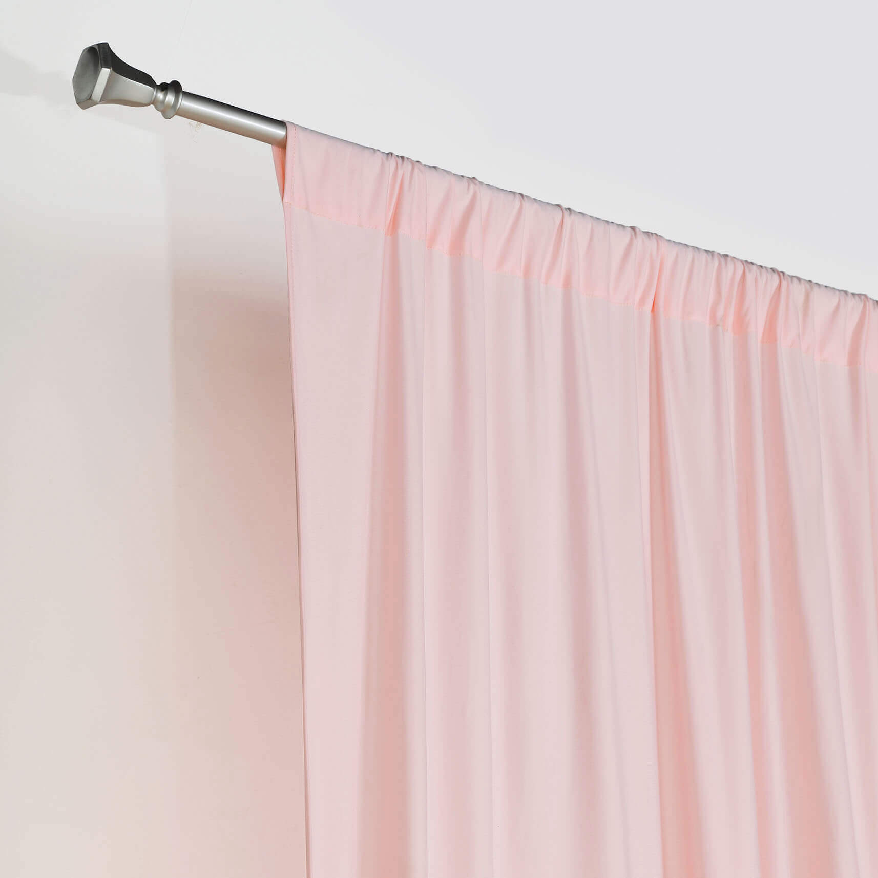 2 Pack Blush Scuba Polyester Event Curtain Drapes, Durable Flame Resistant Backdrop Event Panels Wrinkle Free with Rod Pockets - 10ftx10ft