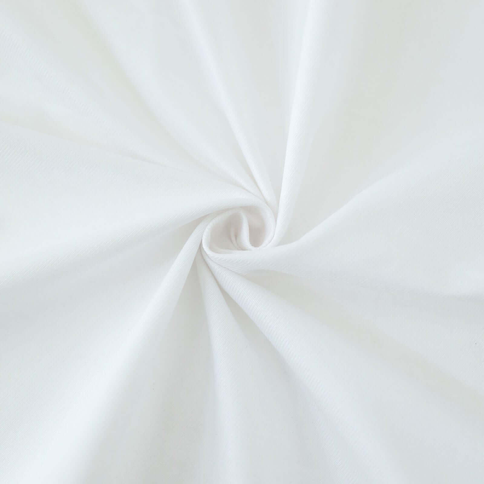 White Scuba Polyester Ceiling Drape Backdrop Curtain Panel, Commercial Grade Fire Retardant Wrinkle Free Draping Fabric With Rod Pockets - 5ftx20ft